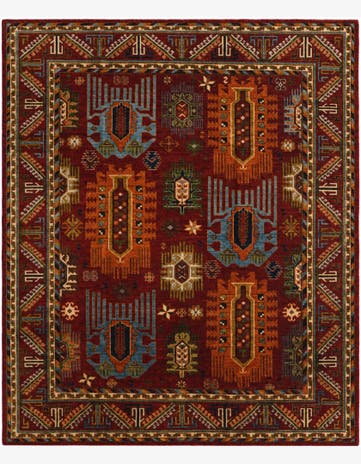 8' x 9' 6 Hand Knotted Kunduz Rug