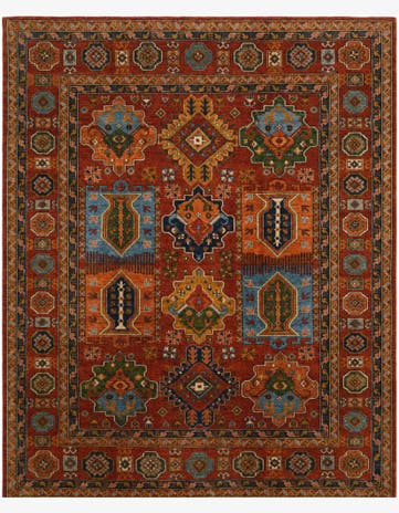 8' 1 x 9' 9 Hand Knotted Kunduz Rug