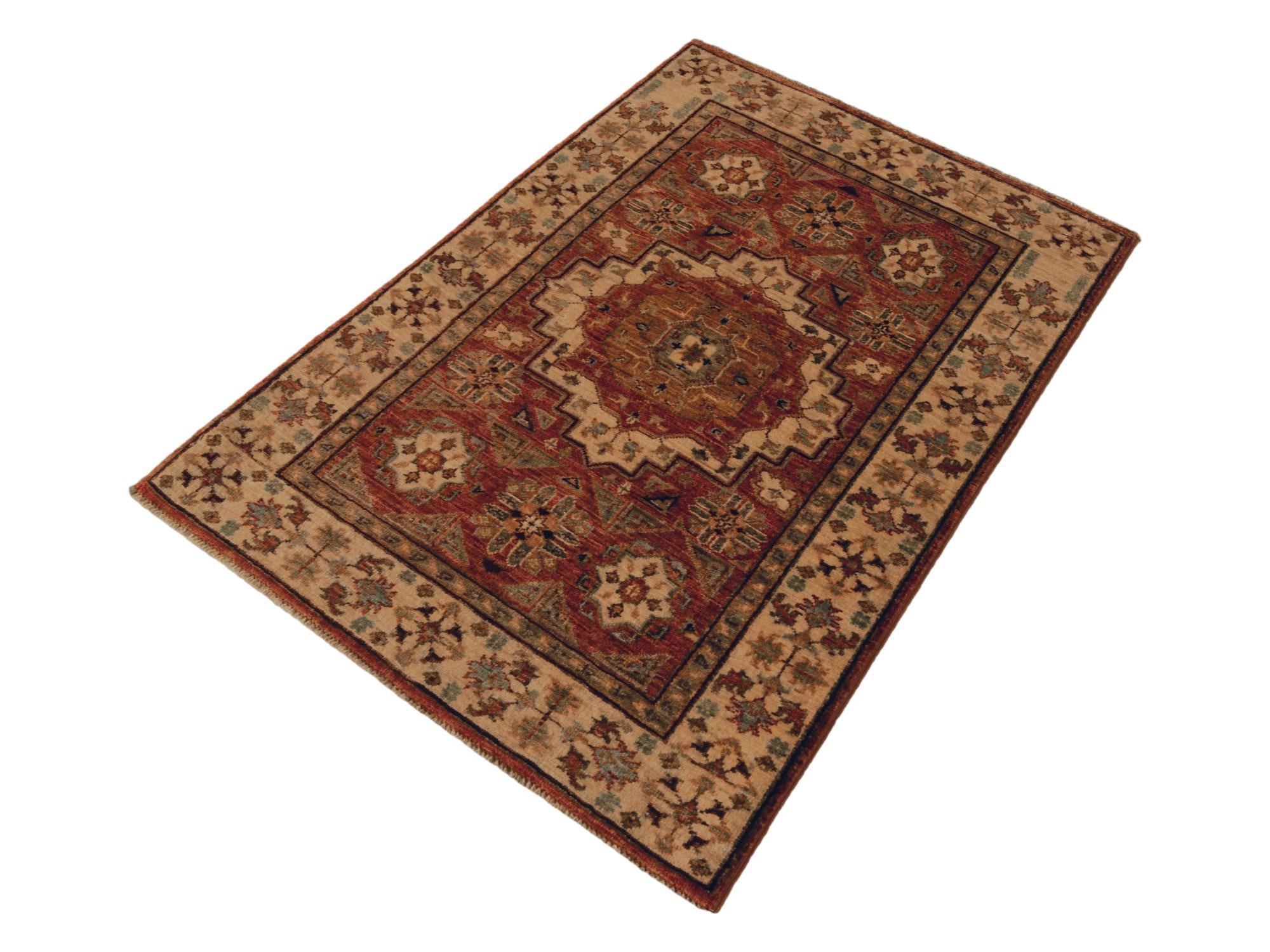 80cm x 115cm Hand Knotted Mamluk Ziegler Rug