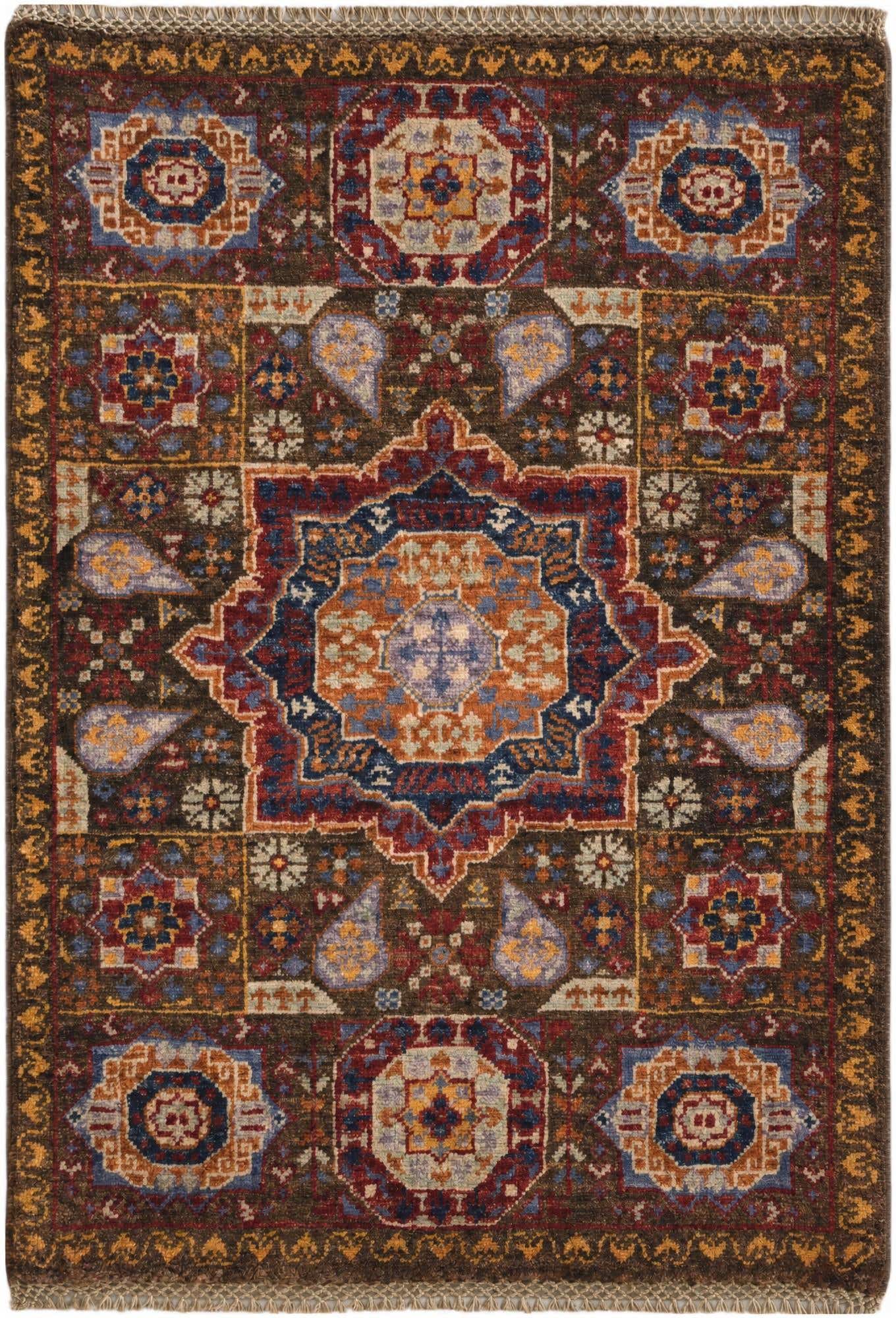2' 1 x 3' Hand Knotted Mamluk Ziegler Rug
