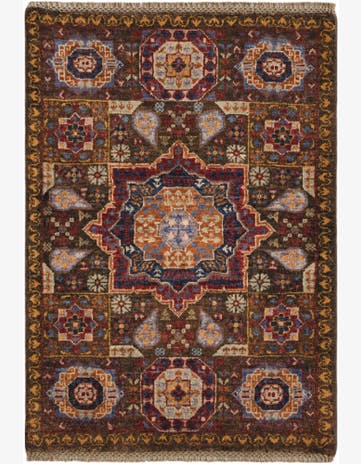 2' 1 x 3' Hand Knotted Mamluk Ziegler Rug
