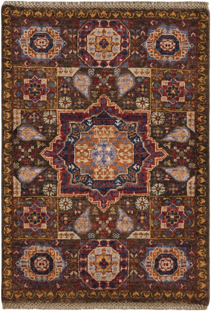 2' 1 x 3' Hand Knotted Mamluk Ziegler Rug