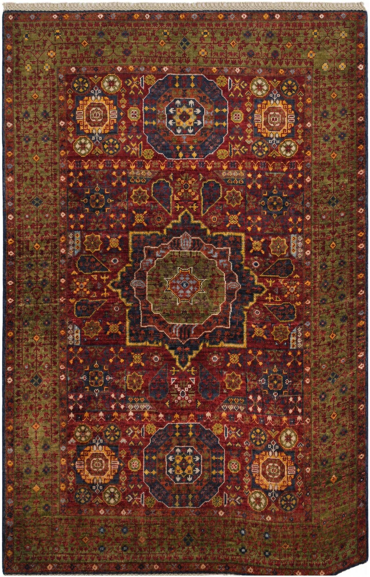 3' 7 x 5' 5 Hand Knotted Mamluk Ziegler Rug
