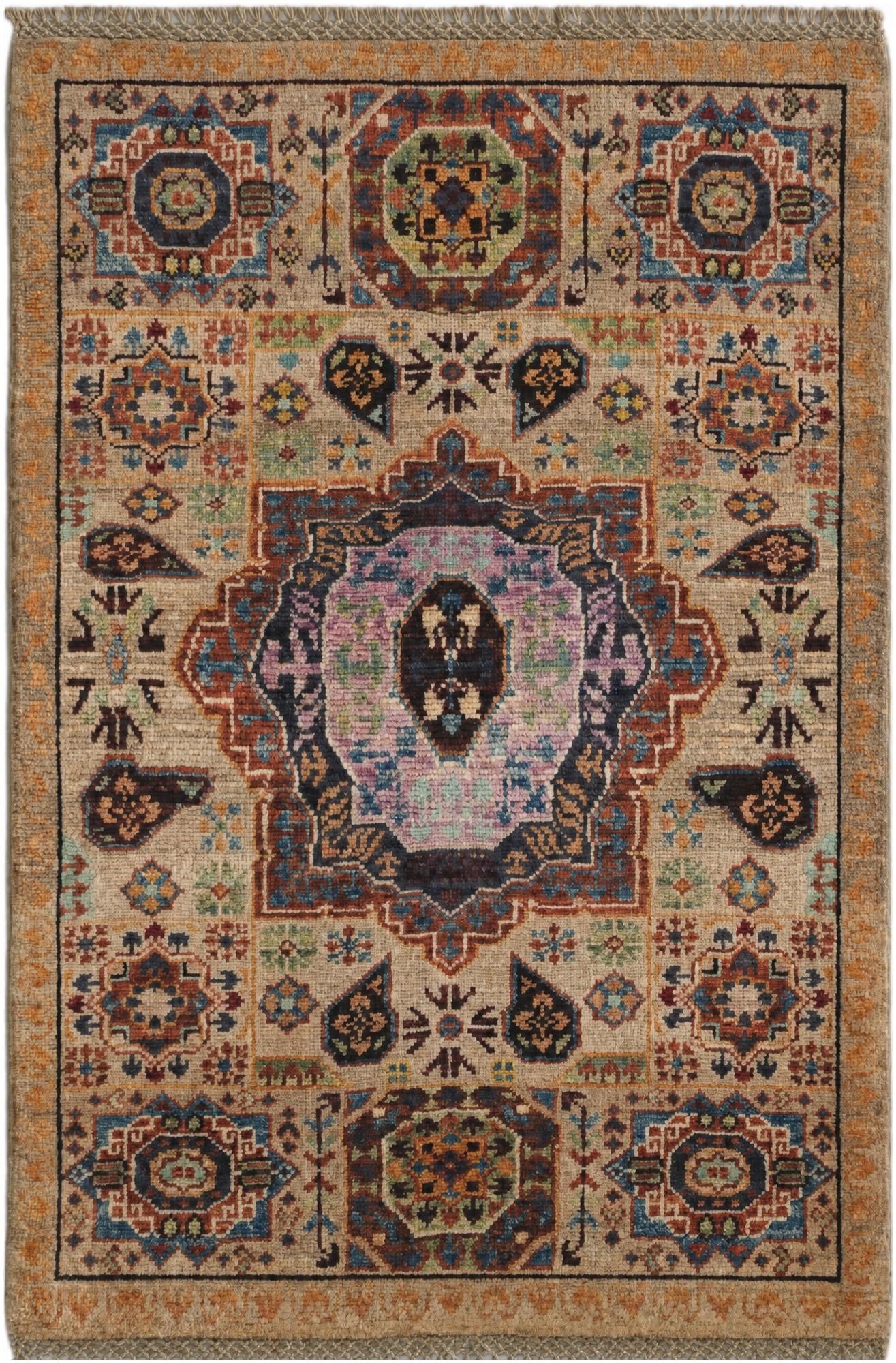 2' x 3' Hand Knotted Mamluk Ziegler Rug