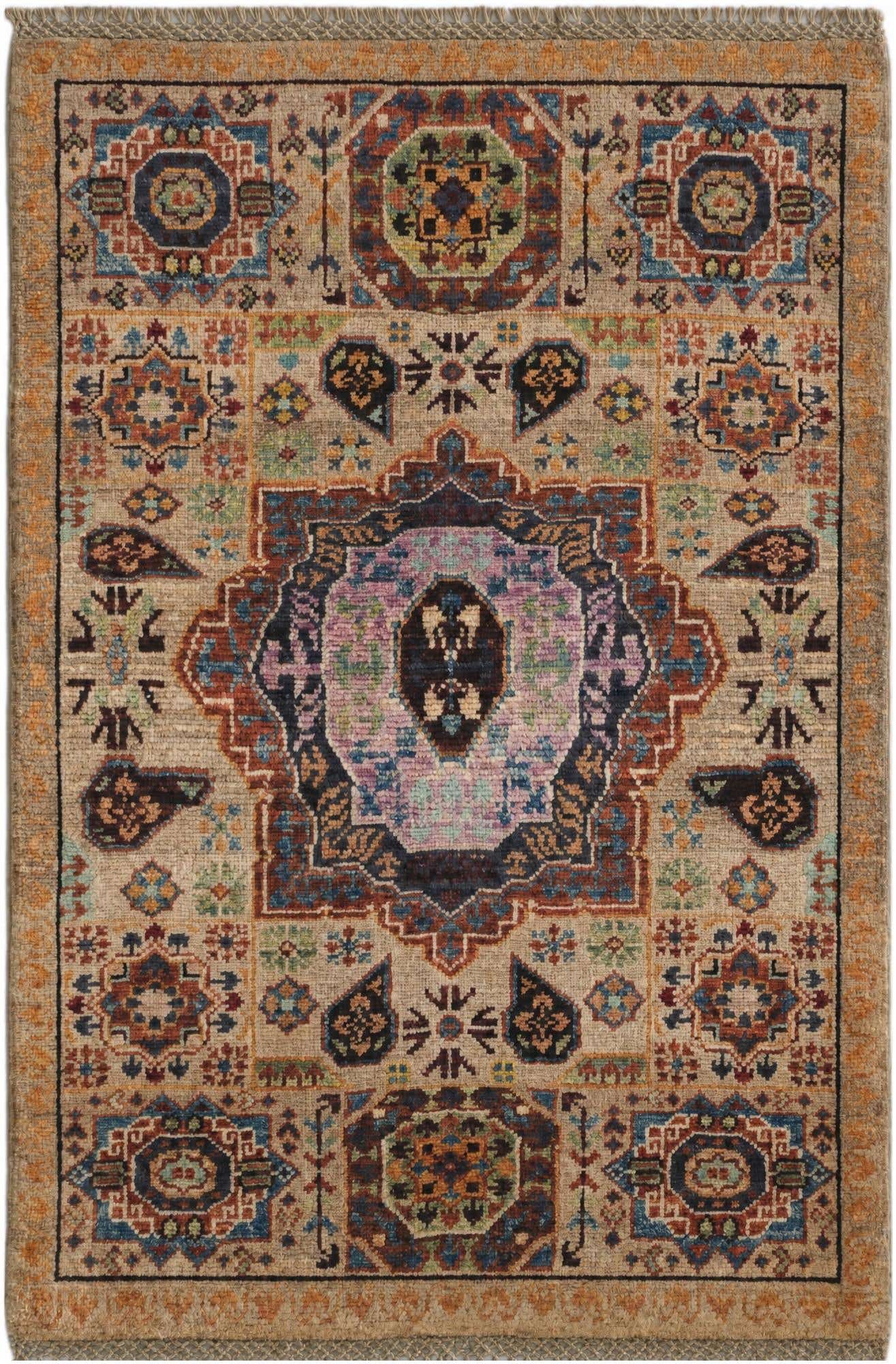 2' x 3' Hand Knotted Mamluk Ziegler Rug
