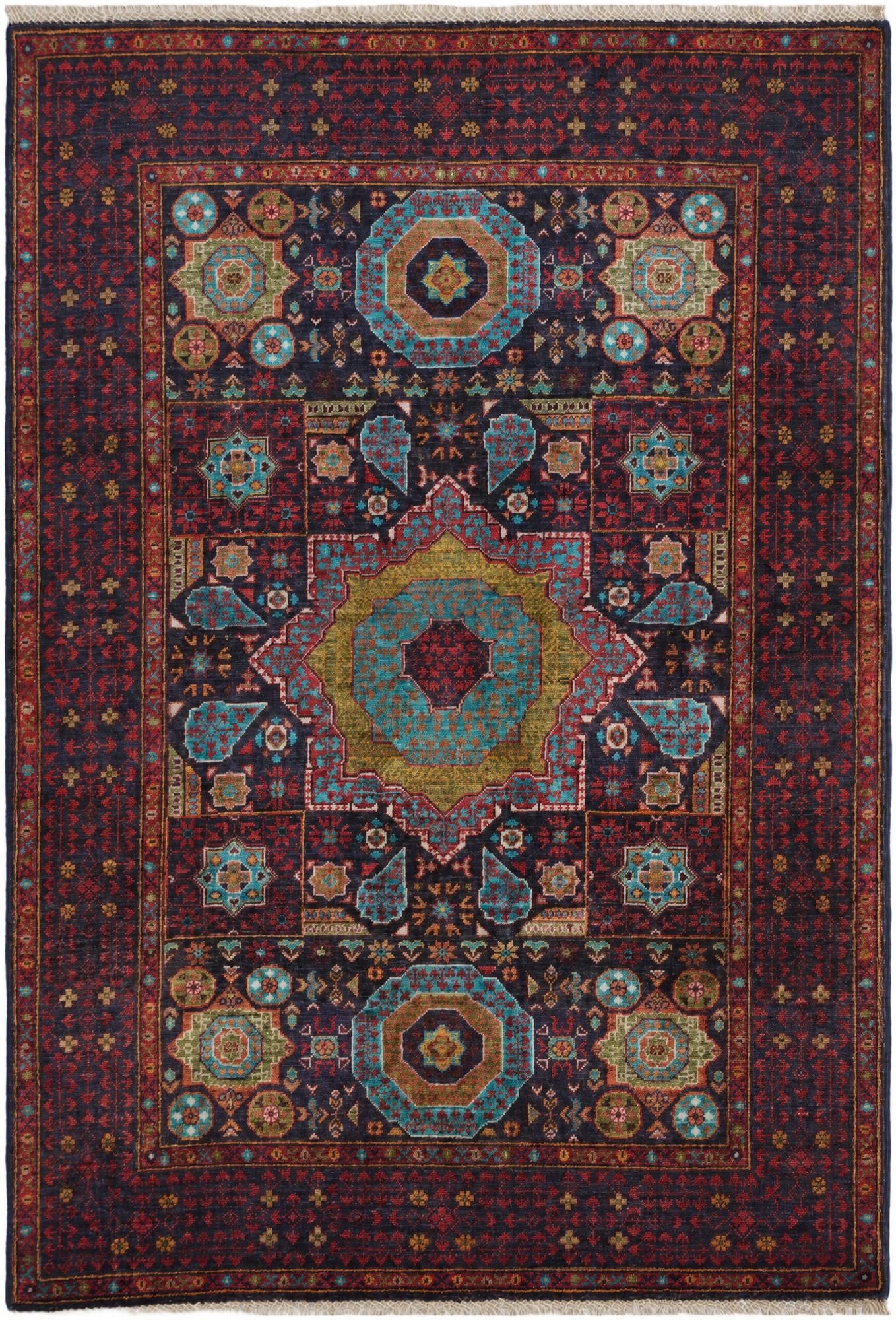 4' 2 x 6' Hand Knotted Mamluk Ziegler Rug