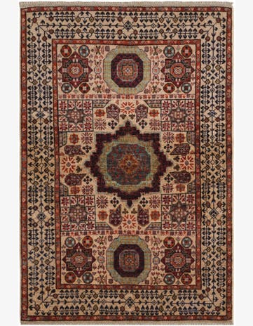 3' 6 x 5' 1 Hand Knotted Mamluk Ziegler Rug
