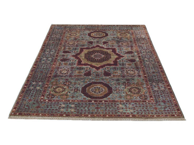Detail image of 4' 1 x 6' 1 Hand Knotted Mamluk Ziegler Rug