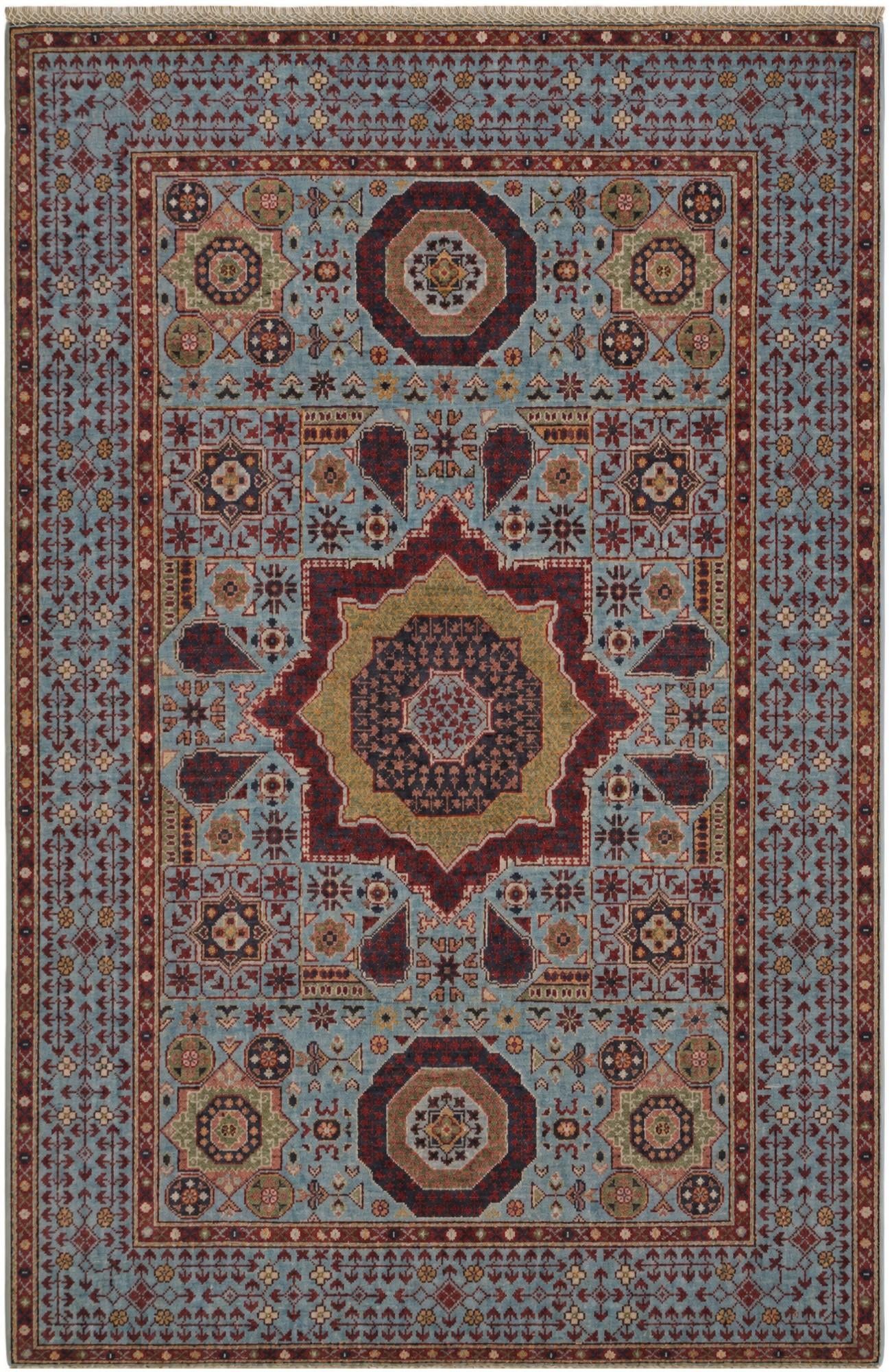 4' 1 x 6' 1 Hand Knotted Mamluk Ziegler Rug