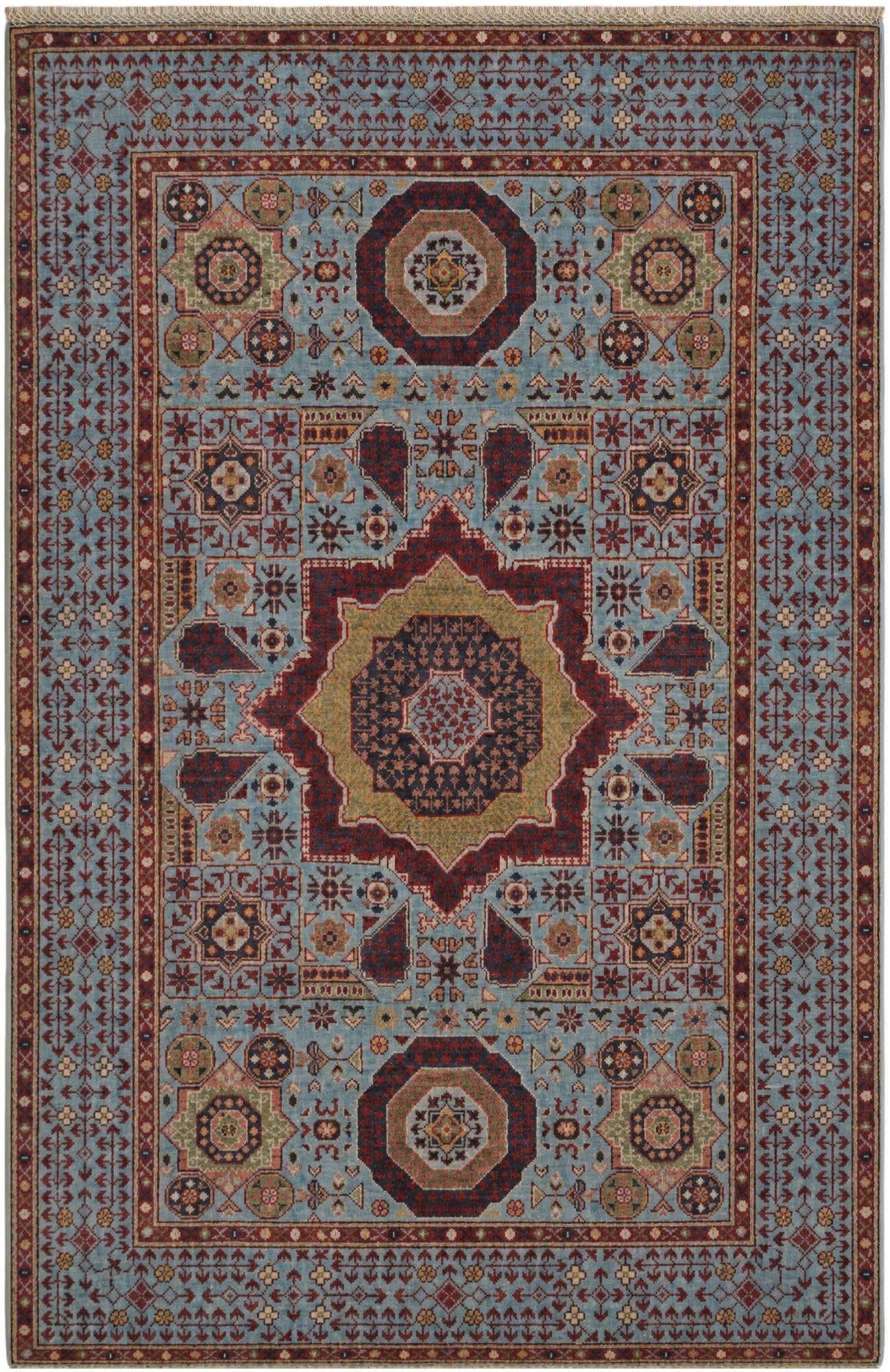 4' 1 x 6' 1 Hand Knotted Mamluk Ziegler Rug
