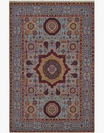 4' 1 x 6' 1 Hand Knotted Mamluk Ziegler Rug