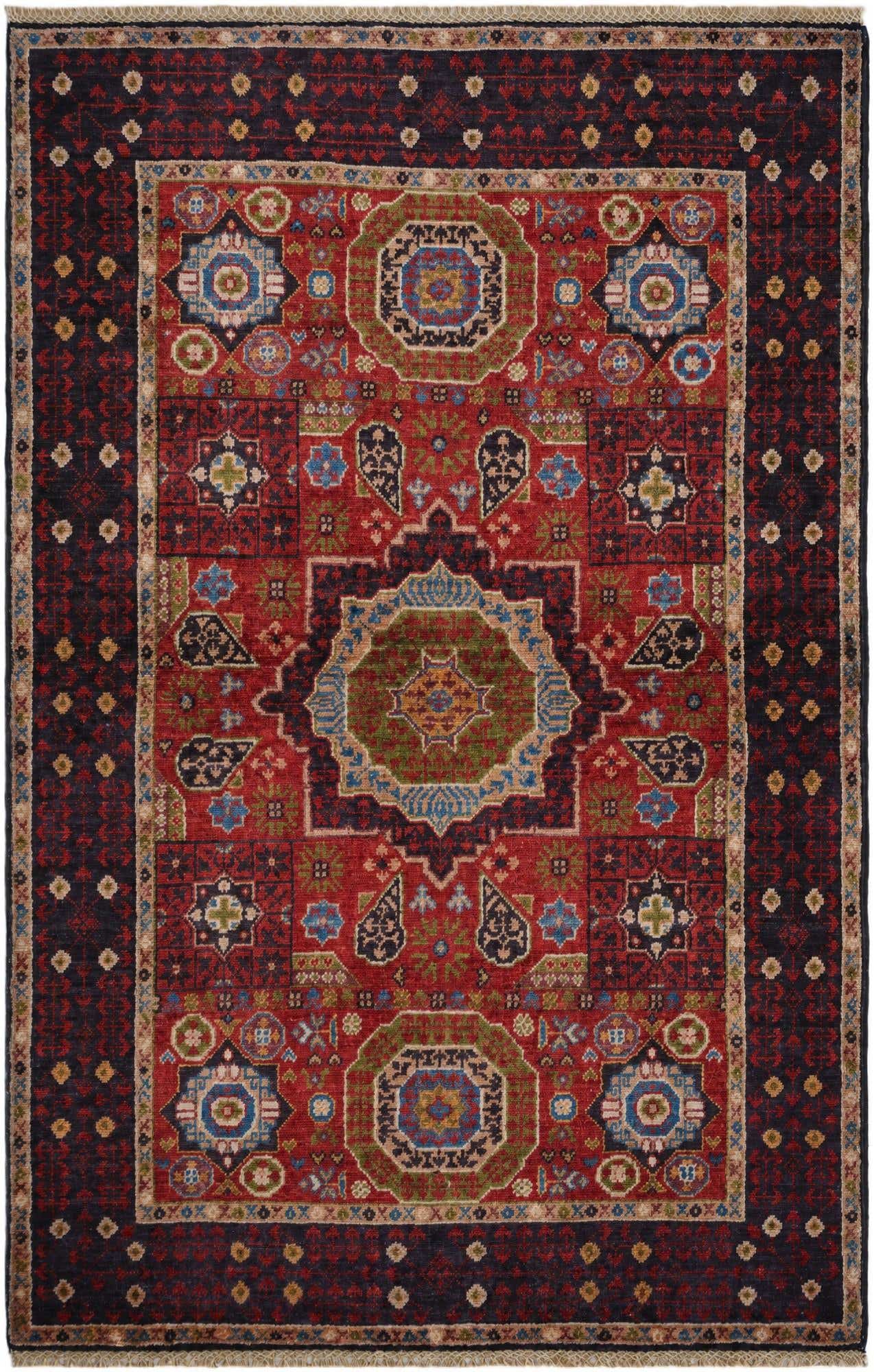 3' 5 x 5' 3 Hand Knotted Mamluk Ziegler Rug