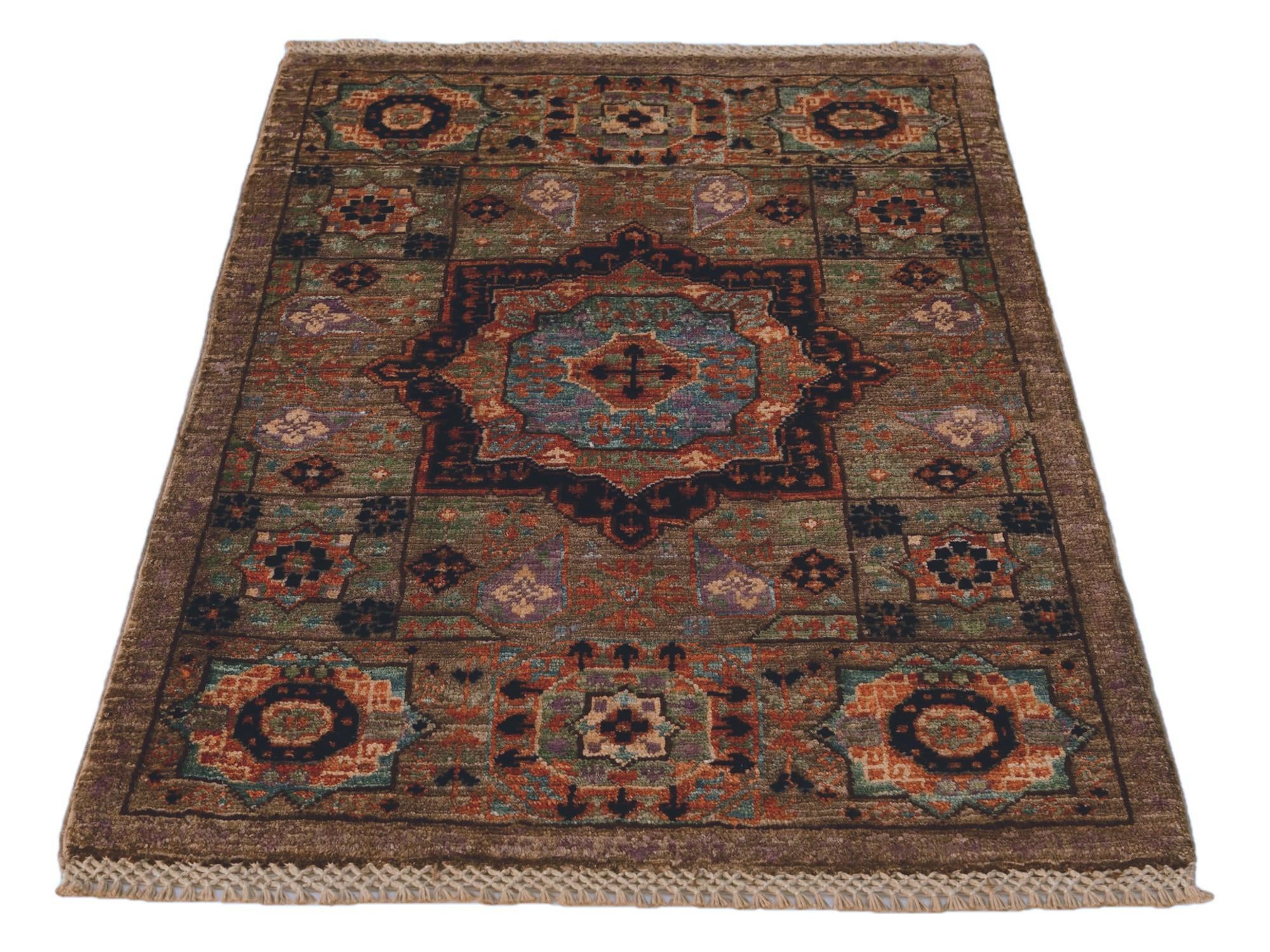 2' x 3' Hand Knotted Mamluk Ziegler Rug
