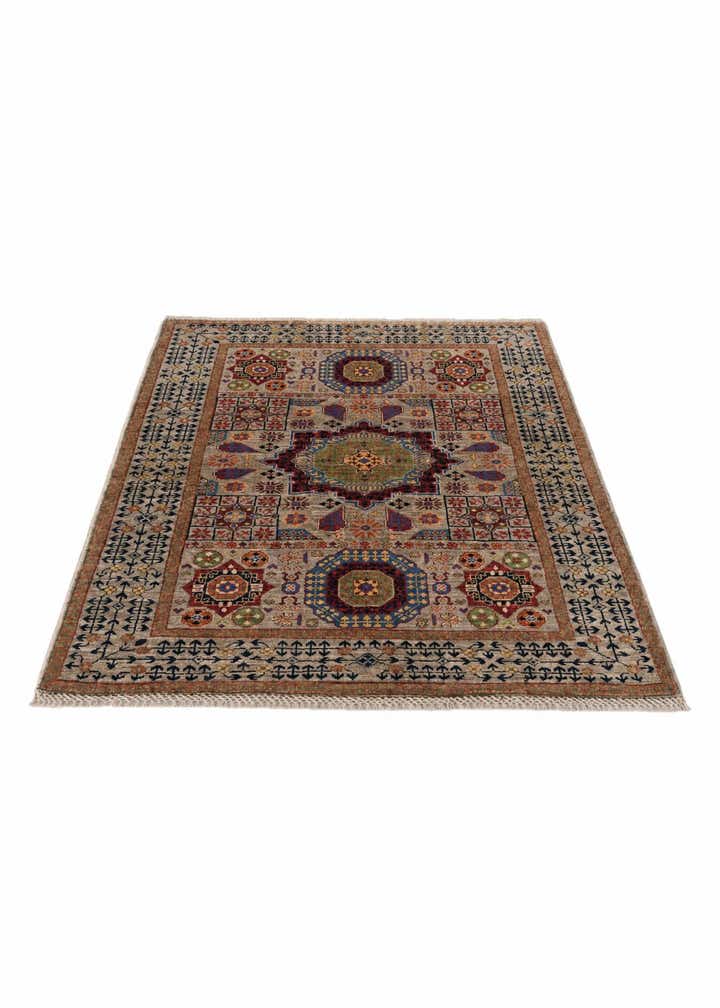 3' 4 x 4' 9 Hand Knotted Mamluk Ziegler Rug