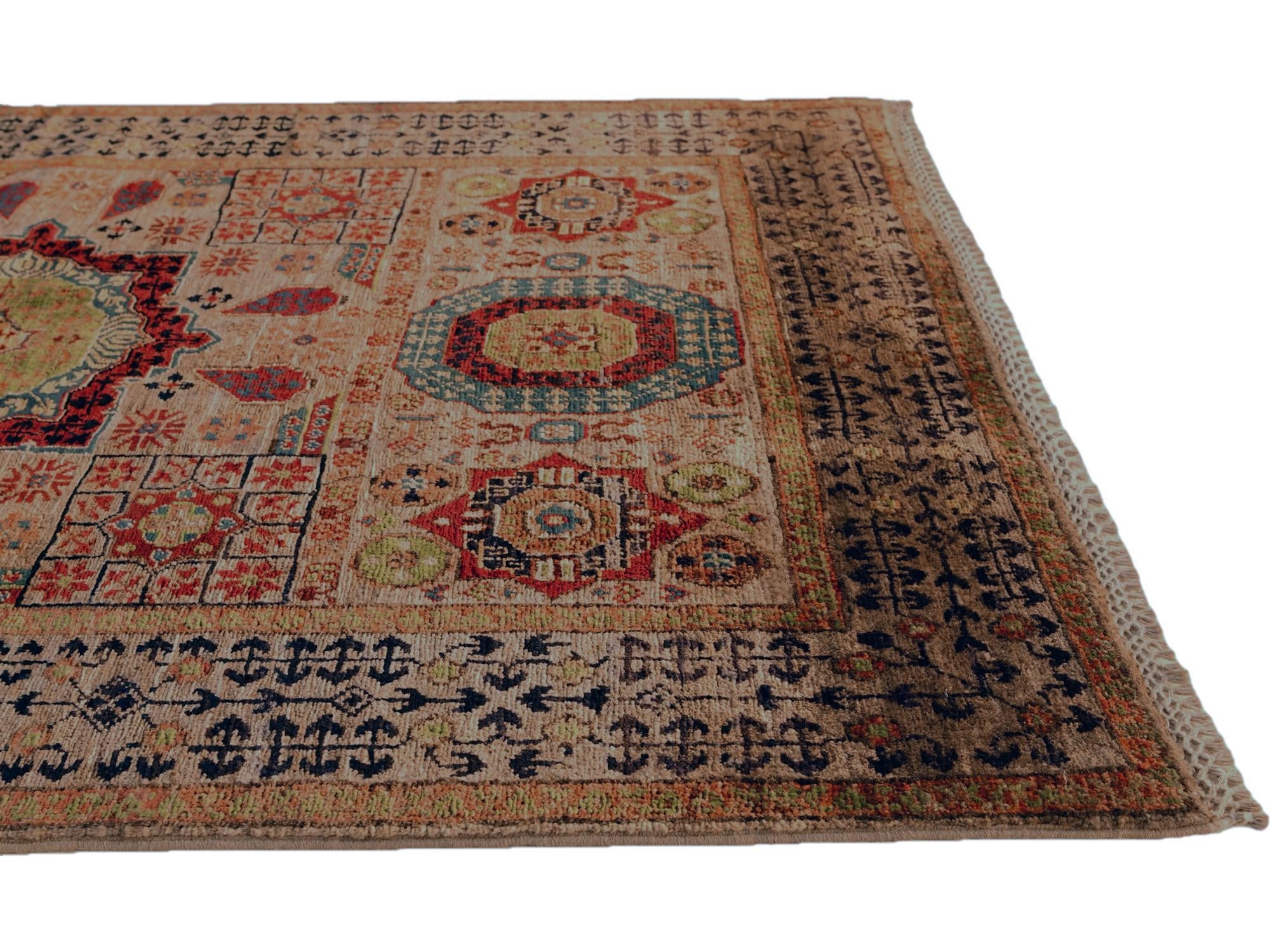 3' 4 x 4' 9 Hand Knotted Mamluk Ziegler Rug