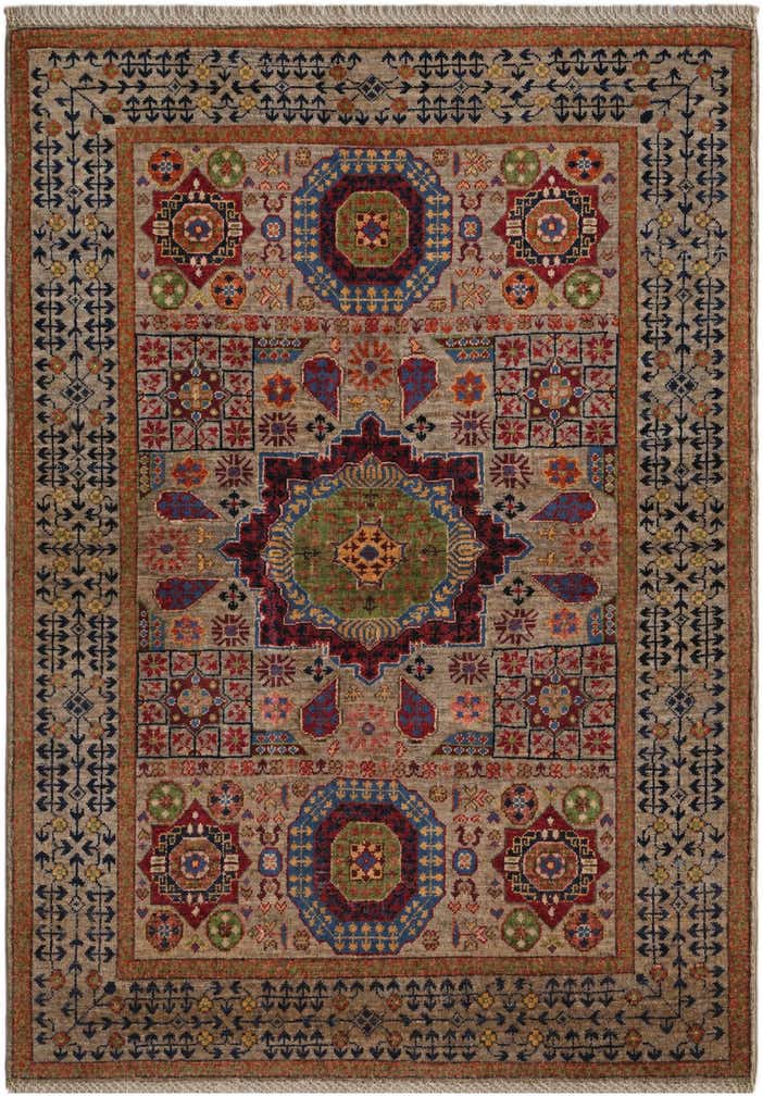 3' 4 x 4' 9 Hand Knotted Mamluk Ziegler Rug