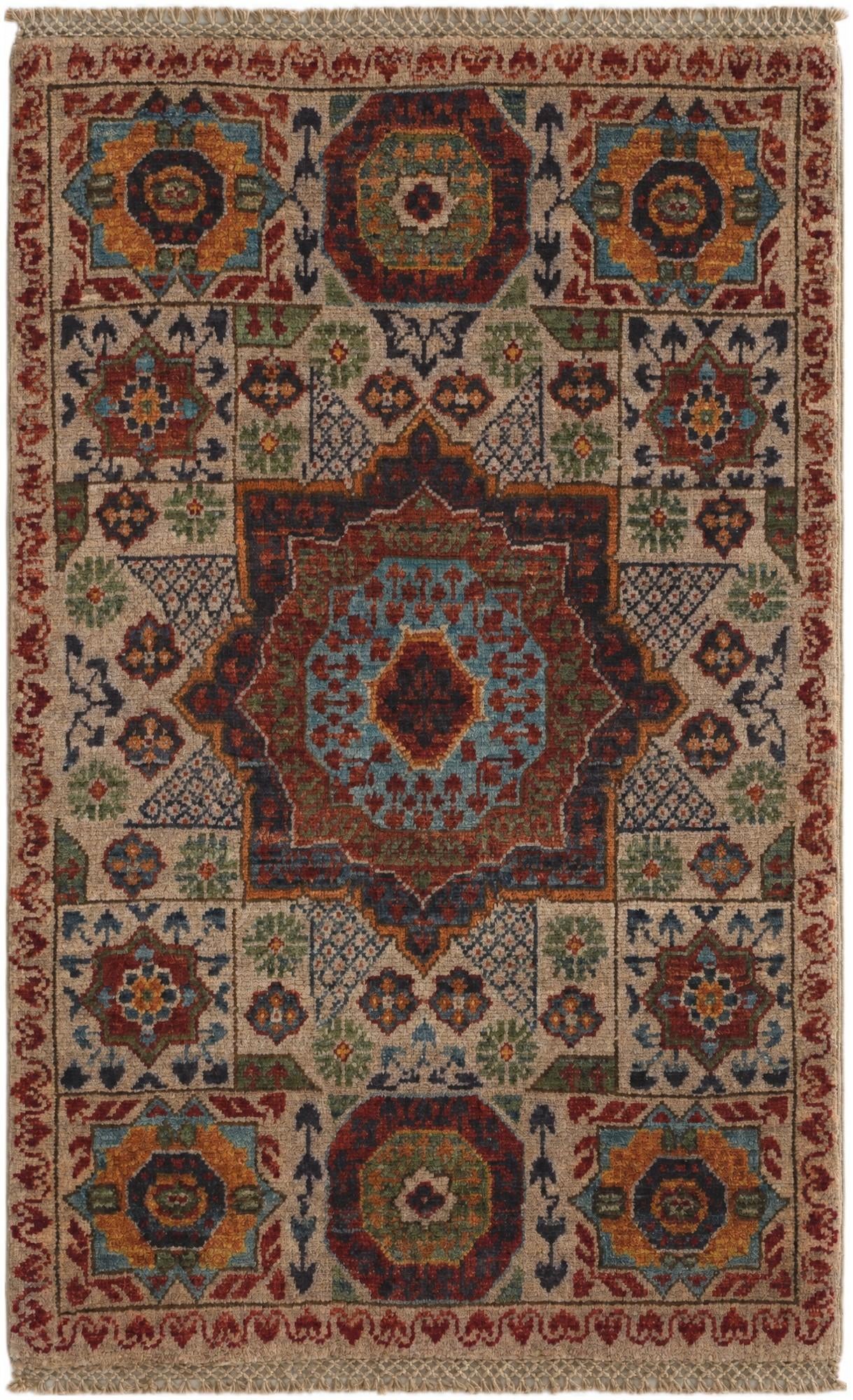 2' x 3' 1 Hand Knotted Mamluk Ziegler Rug