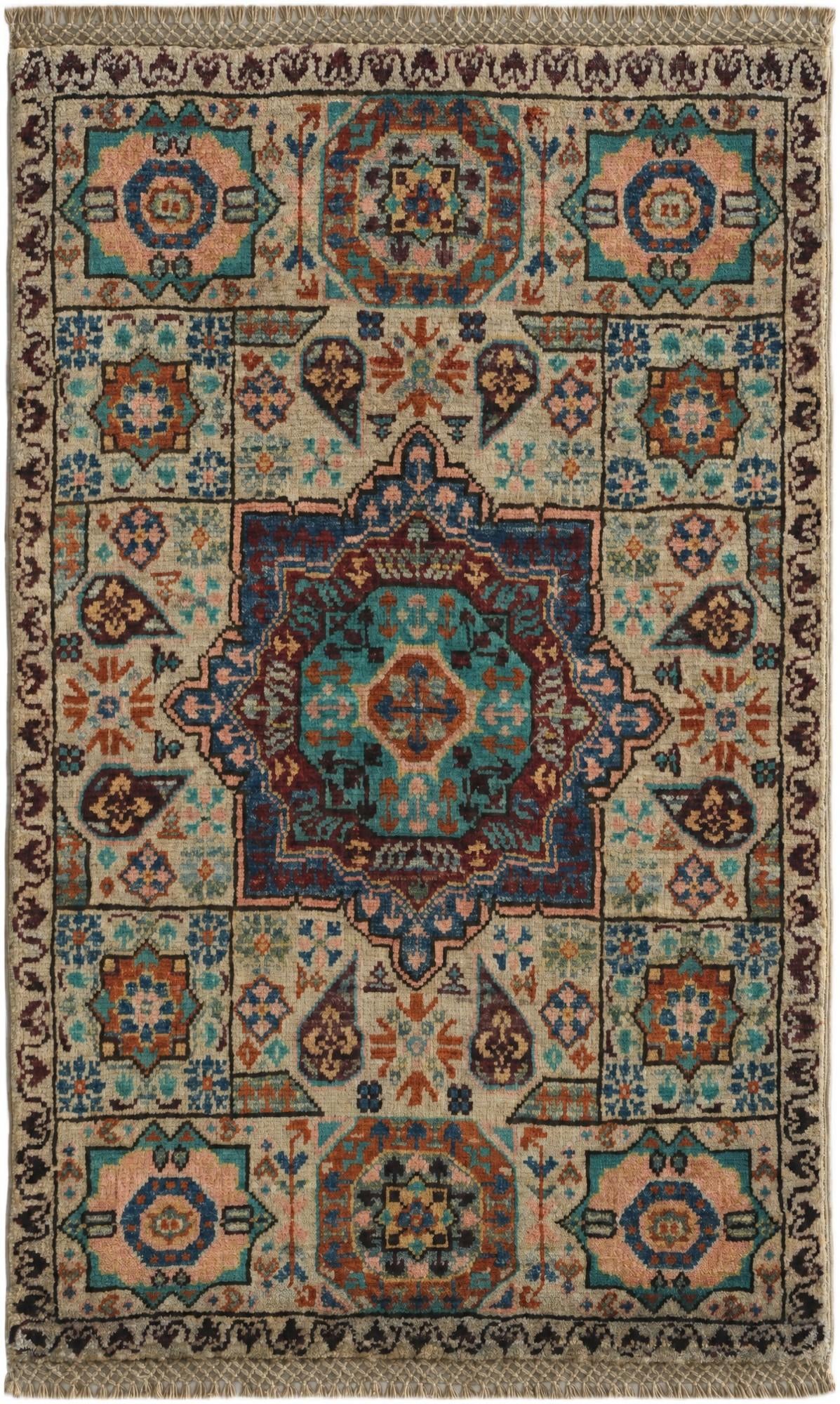 1' 11 x 3' 1 Hand Knotted Mamluk Ziegler Rug
