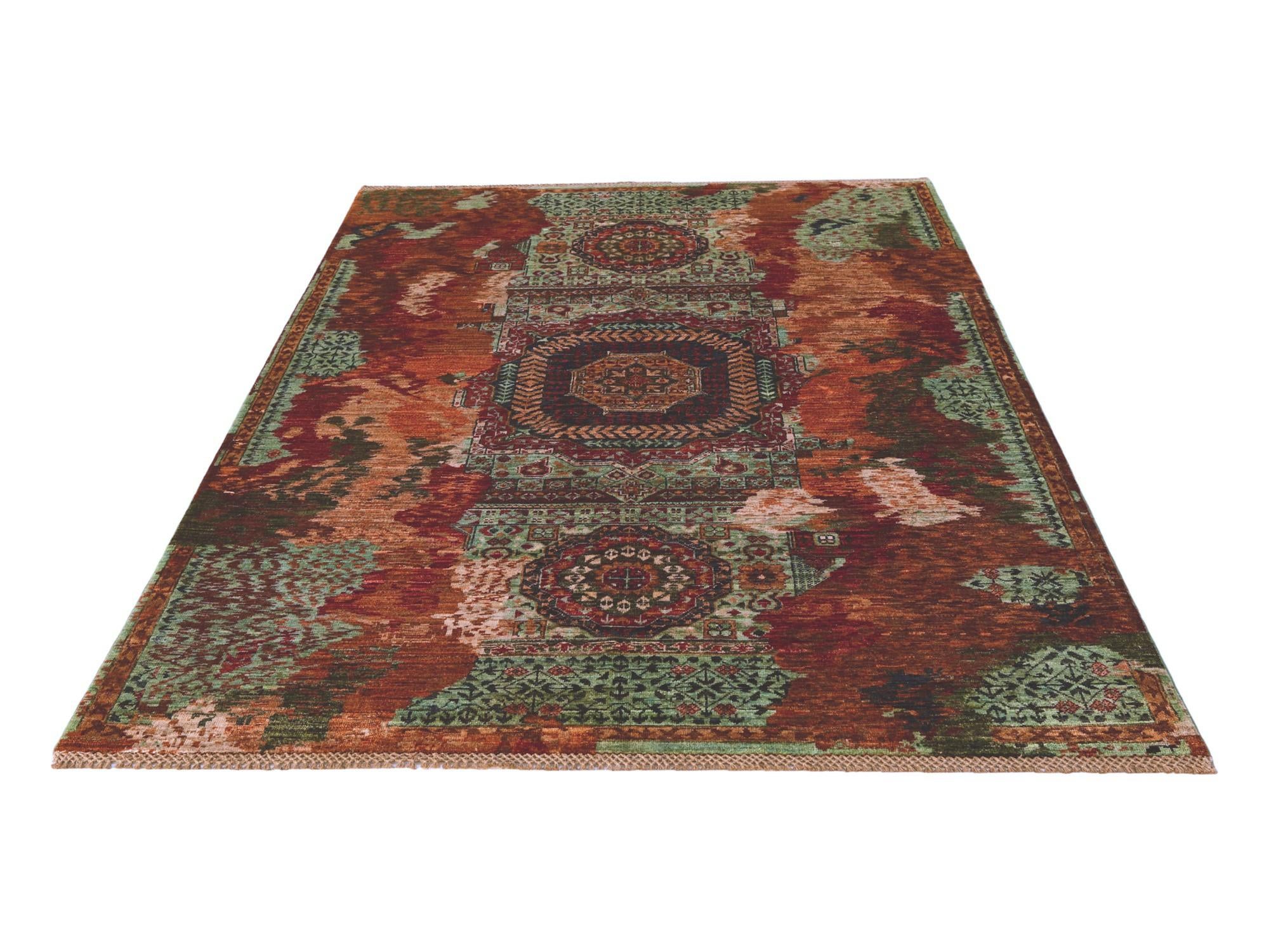 5' 1 x 6' 10 Hand Knotted Mamluk Ziegler Rug