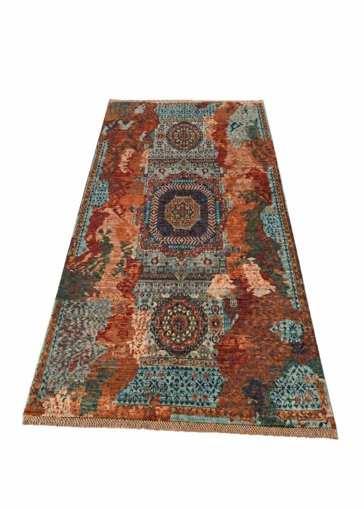 5' 1 x 6' 10 Hand Knotted Mamluk Ziegler Rug