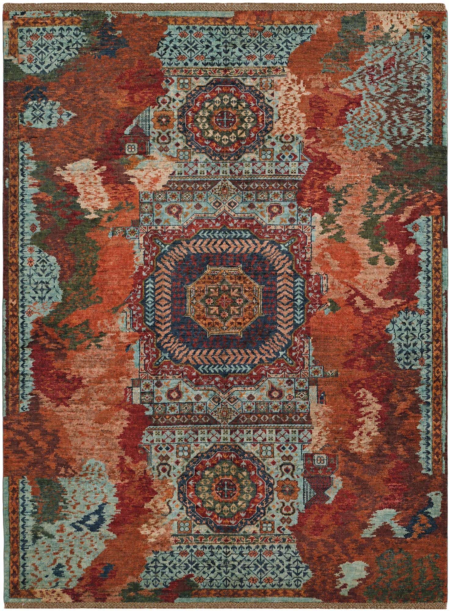 5' 1 x 6' 10 Hand Knotted Mamluk Ziegler Rug