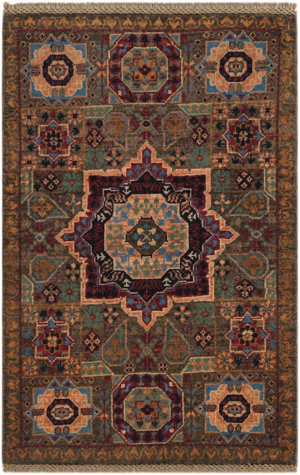 Detail image of 60cm x 90cm anudado a mano Mamluk Ziegler Alfombra