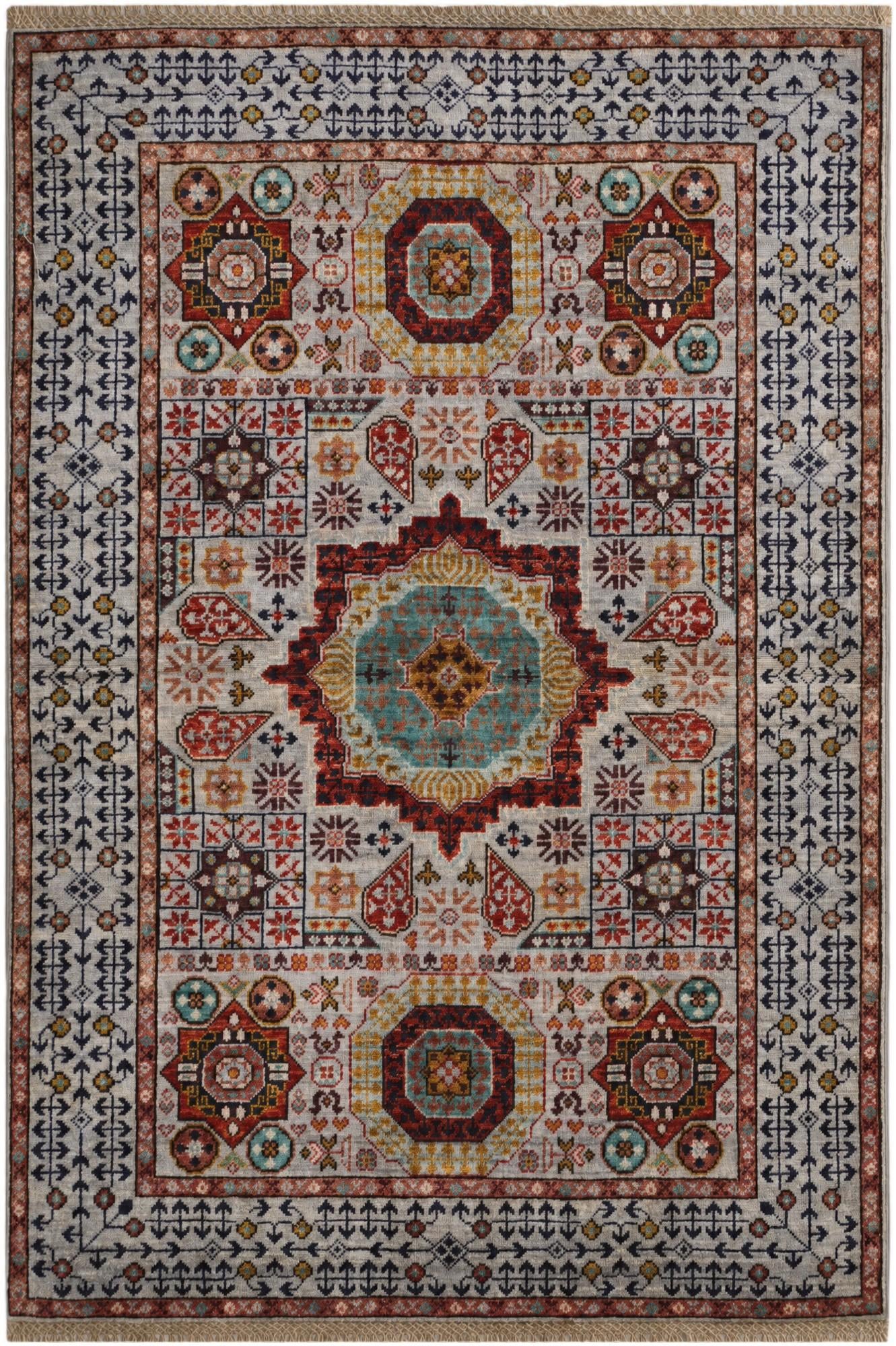 3' 5 x 4' 11 Hand Knotted Mamluk Ziegler Rug