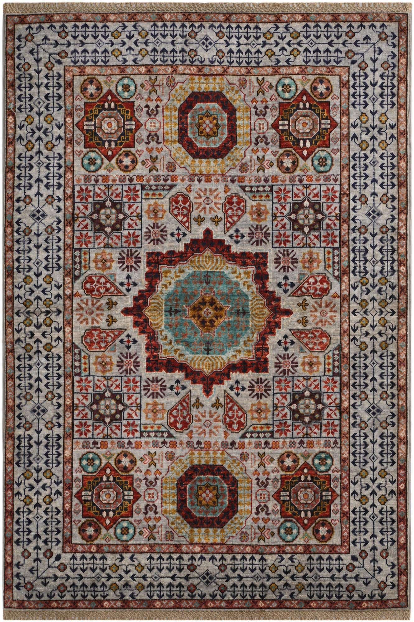 3' 5 x 4' 11 Hand Knotted Mamluk Ziegler Rug