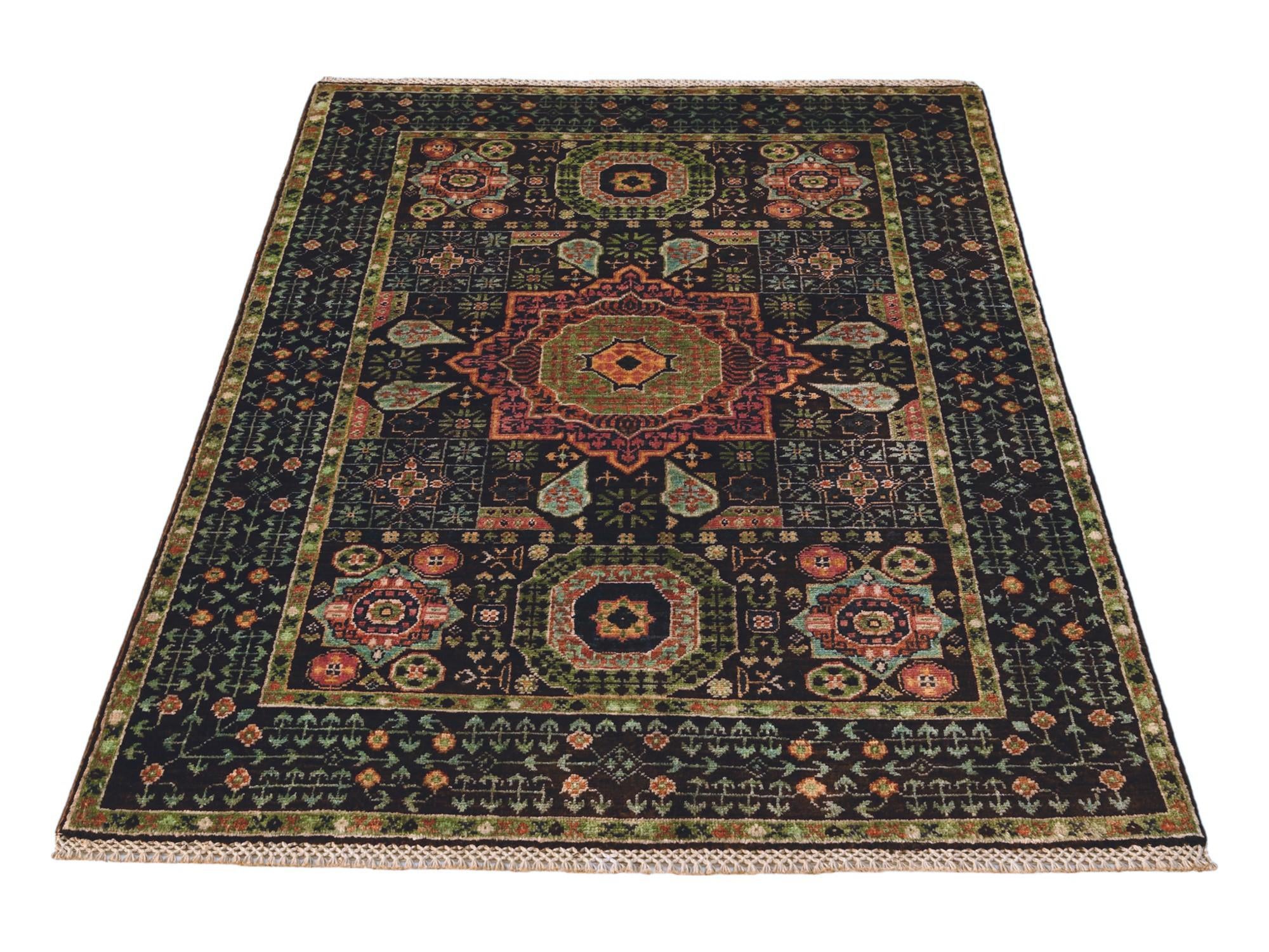 3' 4 x 5' Hand Knotted Mamluk Ziegler Rug
