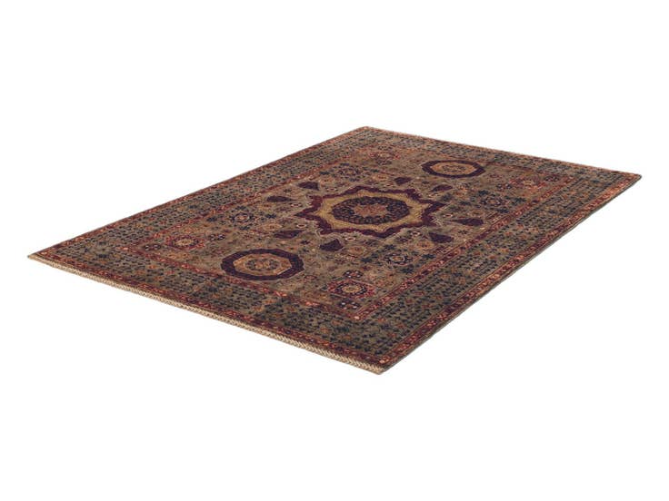 Detail image of 4' 1 x 6' Hand Knotted Mamluk Ziegler Rug
