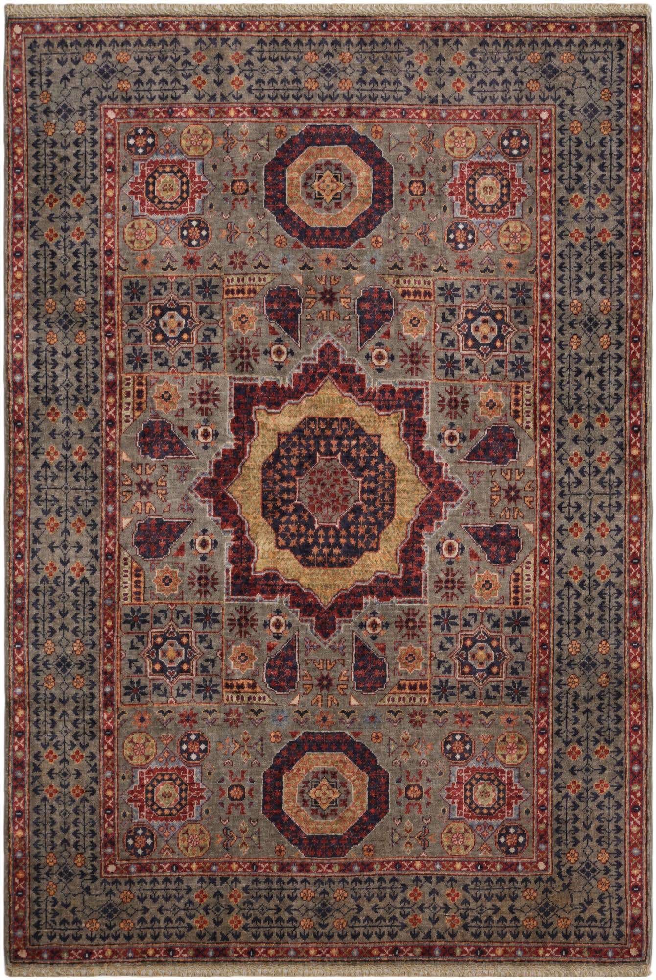4' 1 x 6' Hand Knotted Mamluk Ziegler Rug
