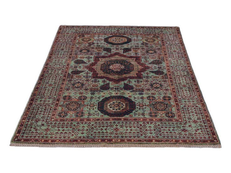 Detail image of 4' x 5' 9 Hand Knotted Mamluk Ziegler Rug