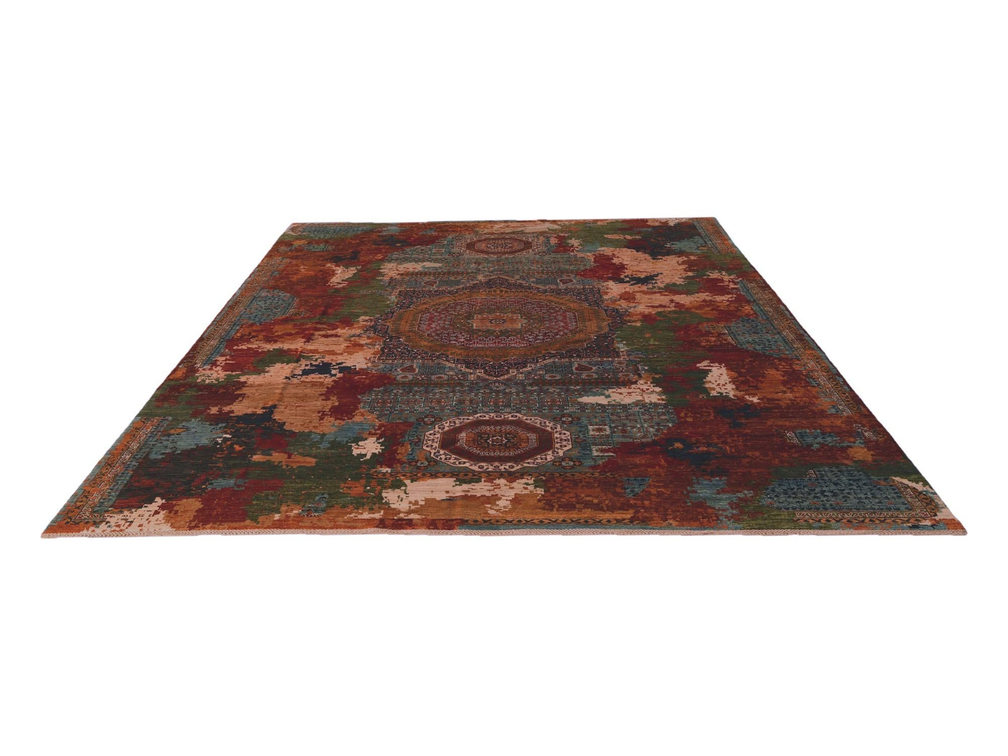 10' 6 x 13' 9 Hand Knotted Mamluk Ziegler Rug