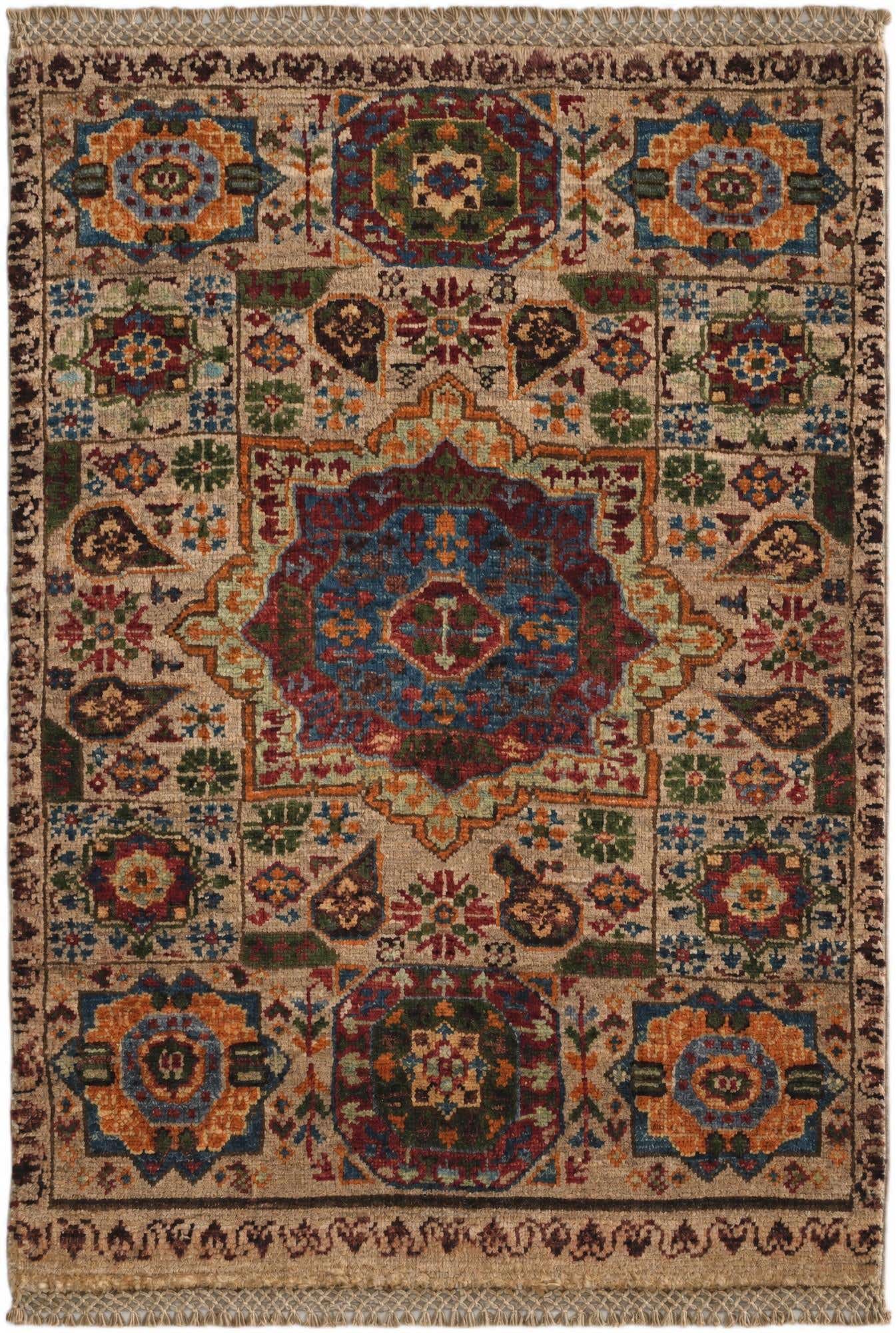 2' x 2' 10 Hand Knotted Mamluk Ziegler Rug