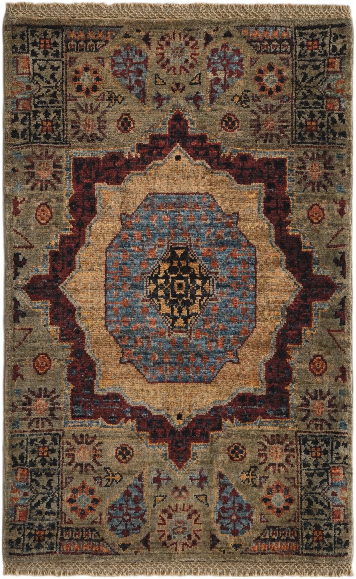 2' x 3' 2 Hand Knotted Mamluk Ziegler Rug