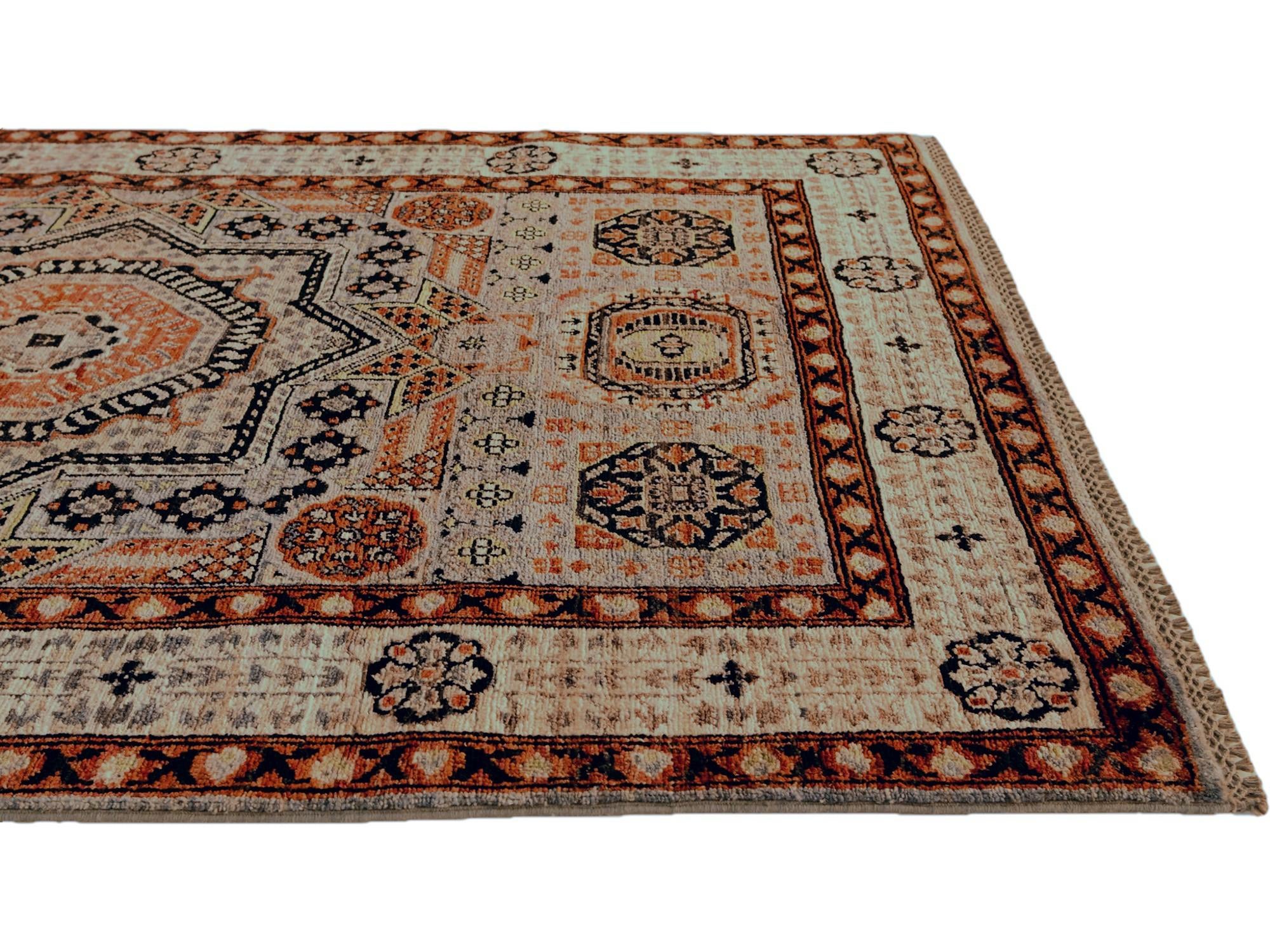 4' 1 x 5' 8 Hand Knotted Mamluk Ziegler Rug