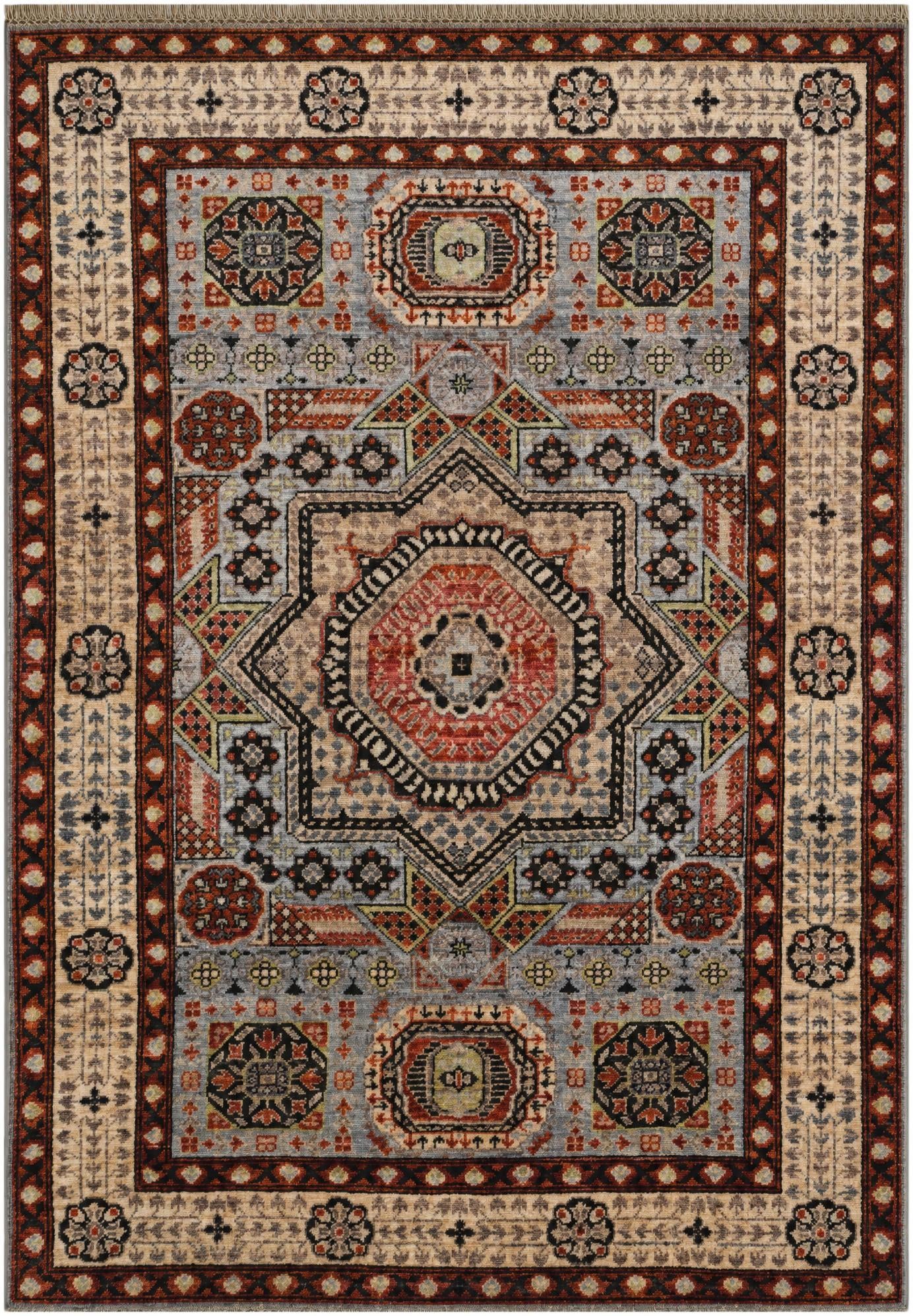 4' 1 x 5' 8 Hand Knotted Mamluk Ziegler Rug