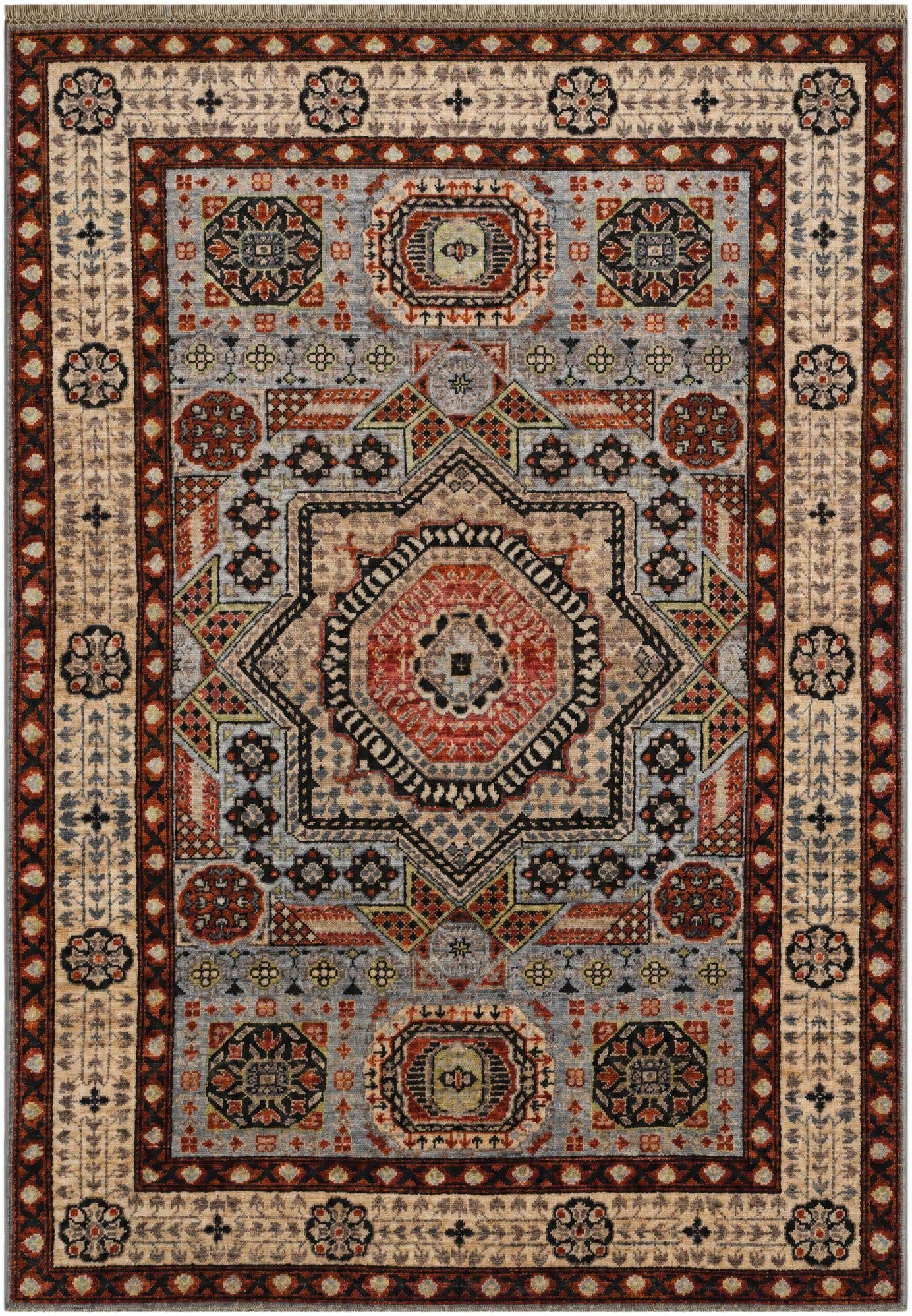 4' 1 x 5' 8 Hand Knotted Mamluk Ziegler Rug