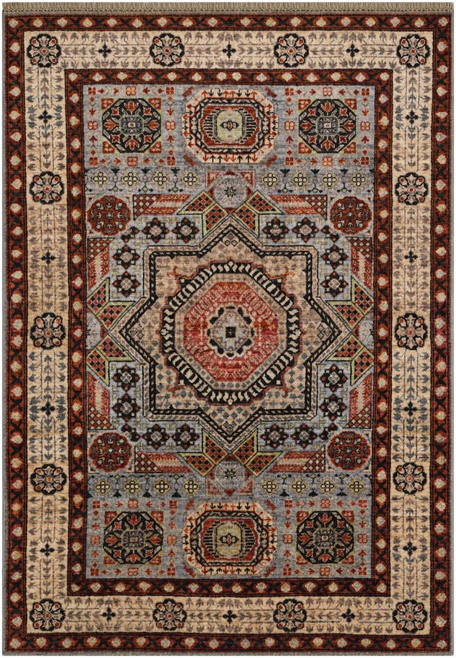 Detailansicht von 125cm x 175cm Handgeknüpft Mamluk Ziegler Teppich