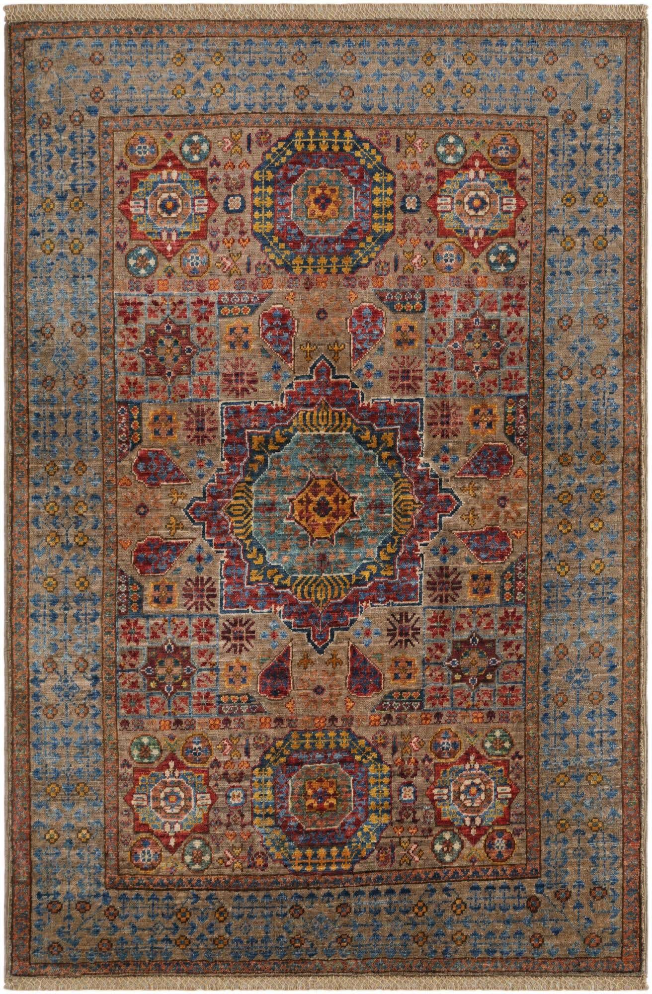 3' 5 x 5' Hand Knotted Mamluk Ziegler Rug