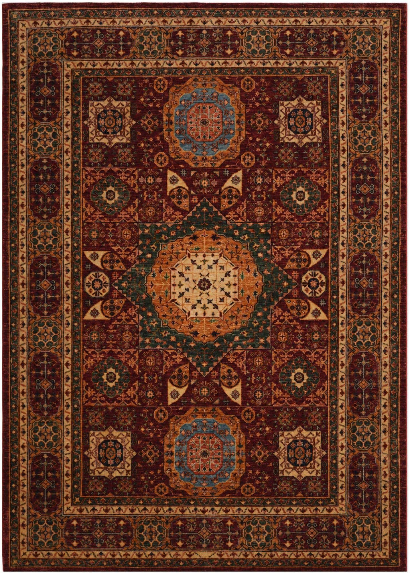 6' 8 x 9' 5 Hand Knotted Mamluk Ziegler Rug