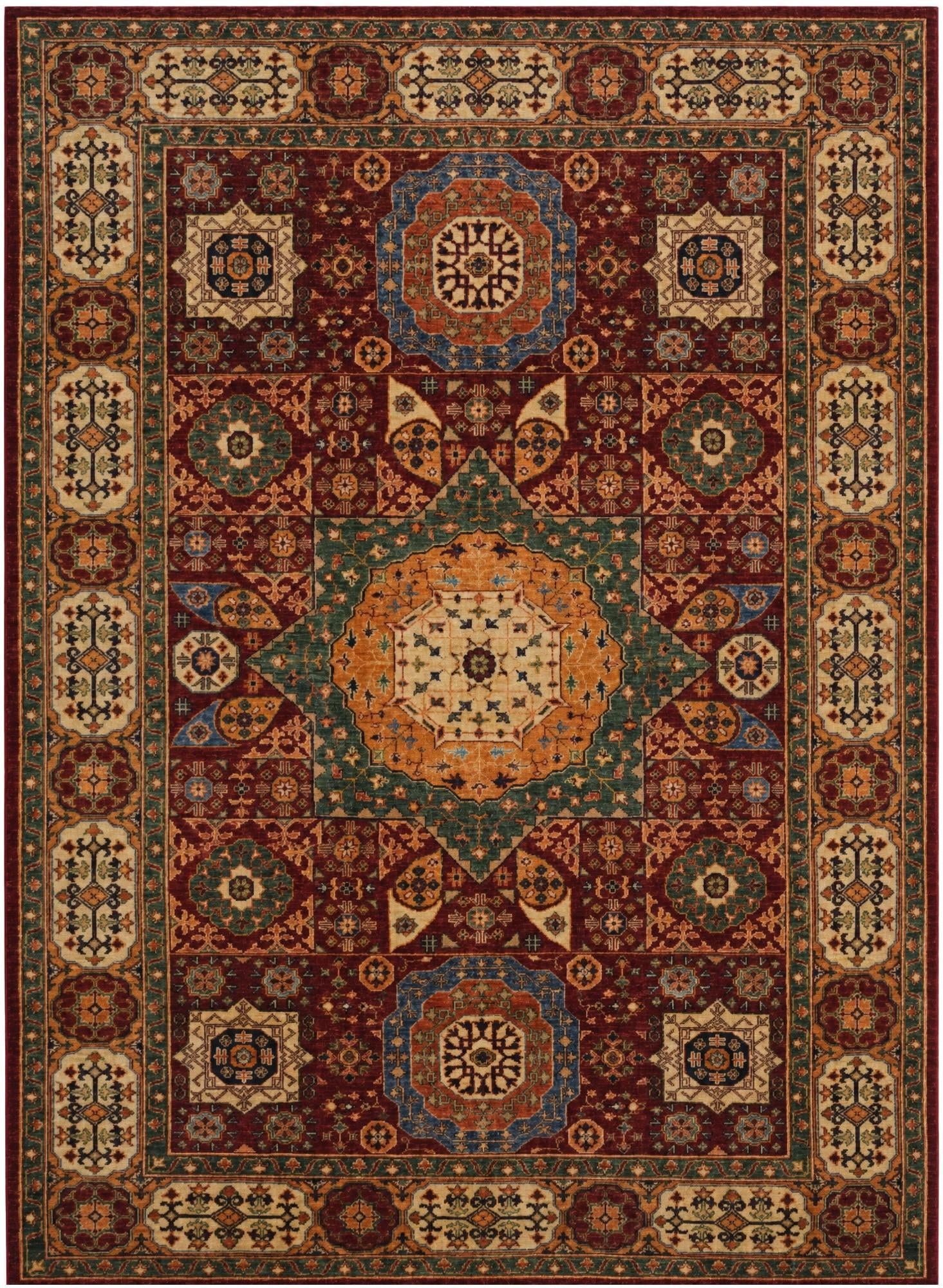6' 2 x 8' 6 Hand Knotted Mamluk Ziegler Rug