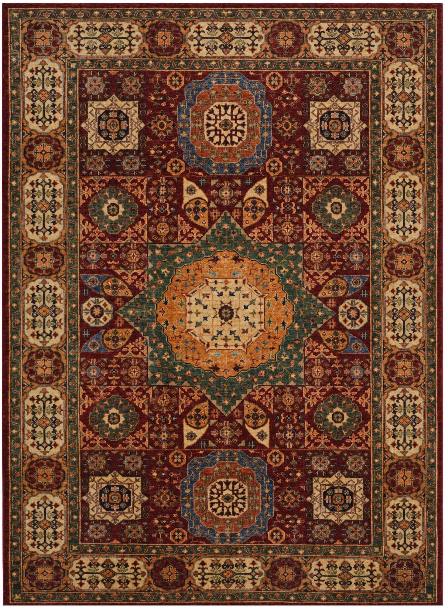 6' 2 x 8' 6 Hand Knotted Mamluk Ziegler Rug