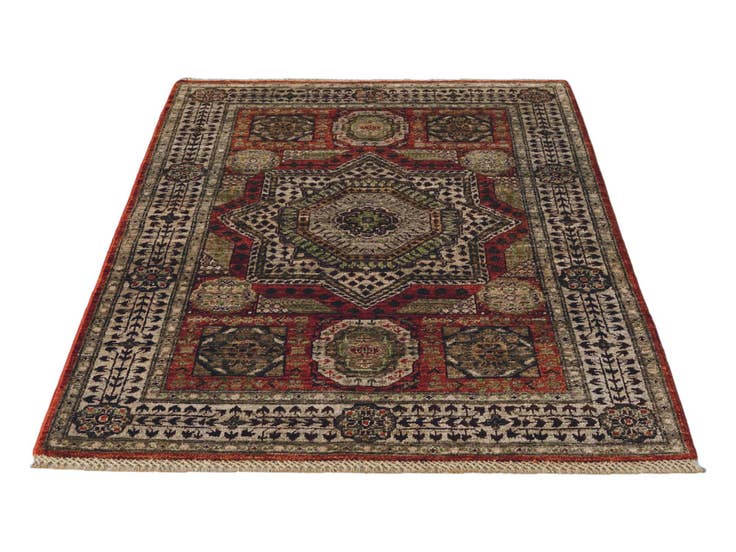 Detail image of 3' 5 x 4' 10 Hand Knotted Mamluk Ziegler Rug