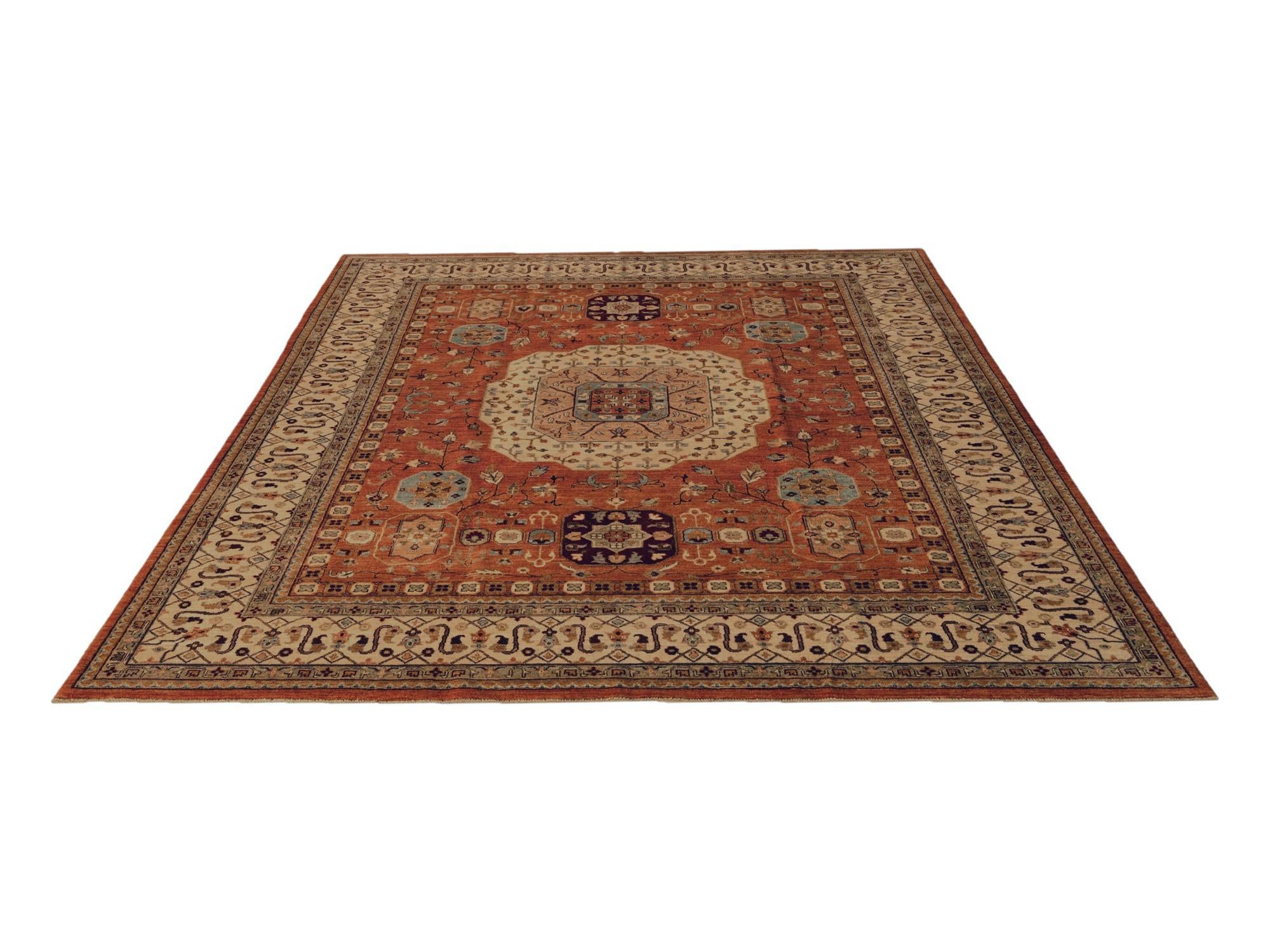 8' 2 x 9' 9 Hand Knotted Mamluk Ziegler Rug