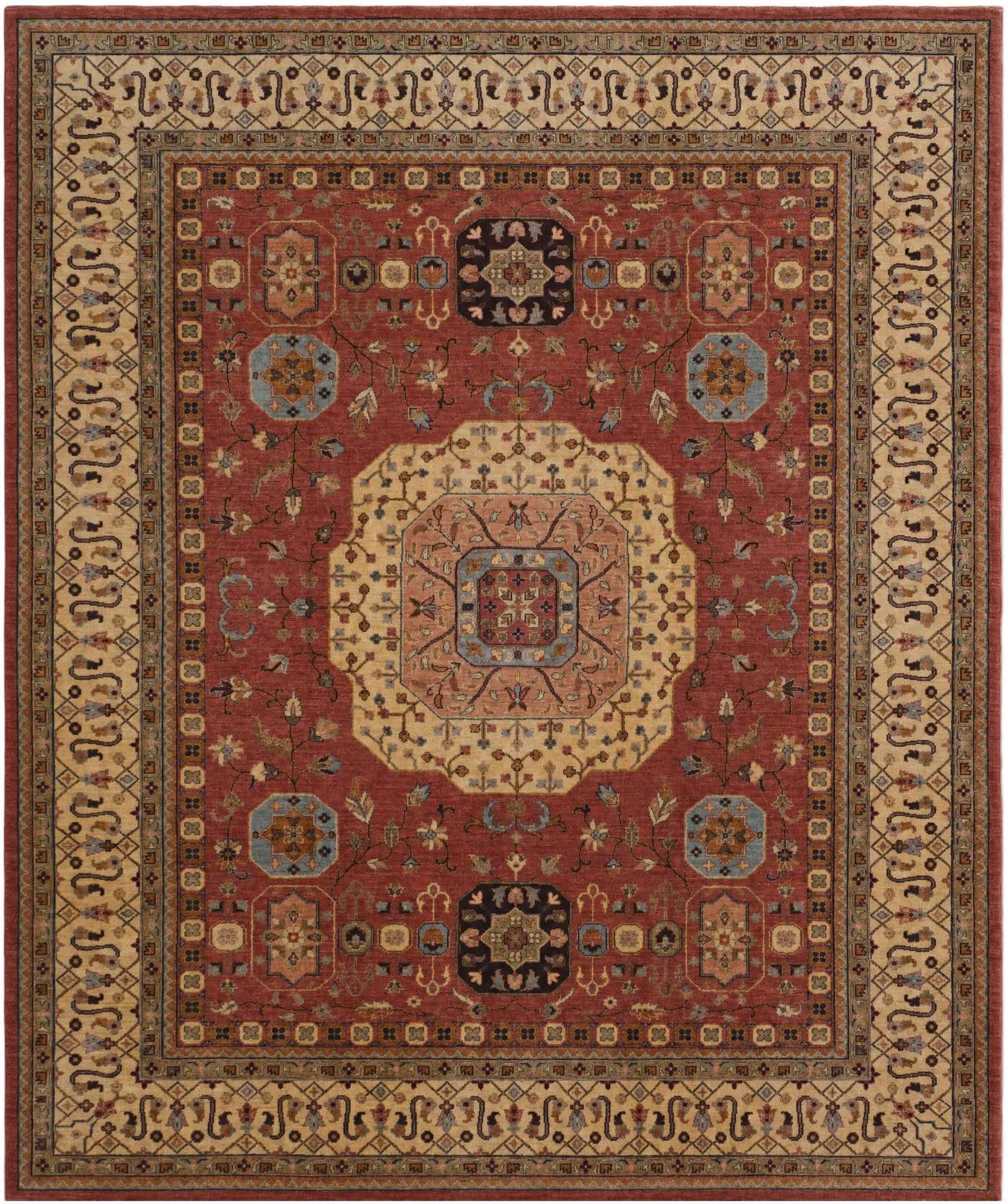 8' 2 x 9' 9 Hand Knotted Mamluk Ziegler Rug