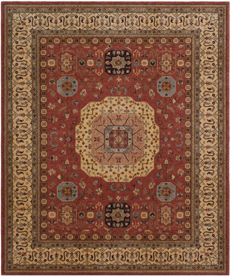 Detail image of 250cm x 300cm anudado a mano Mamluk Ziegler Alfombra