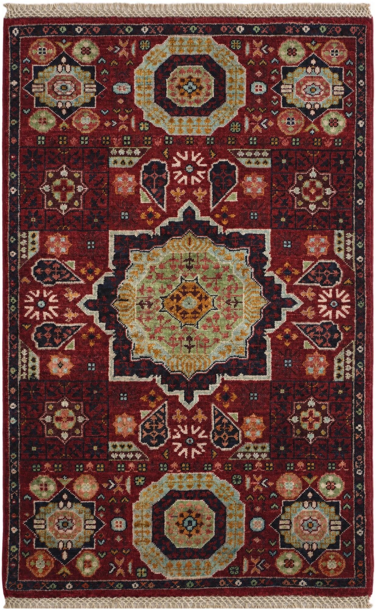 2' 6 x 4' Hand Knotted Mamluk Ziegler Rug