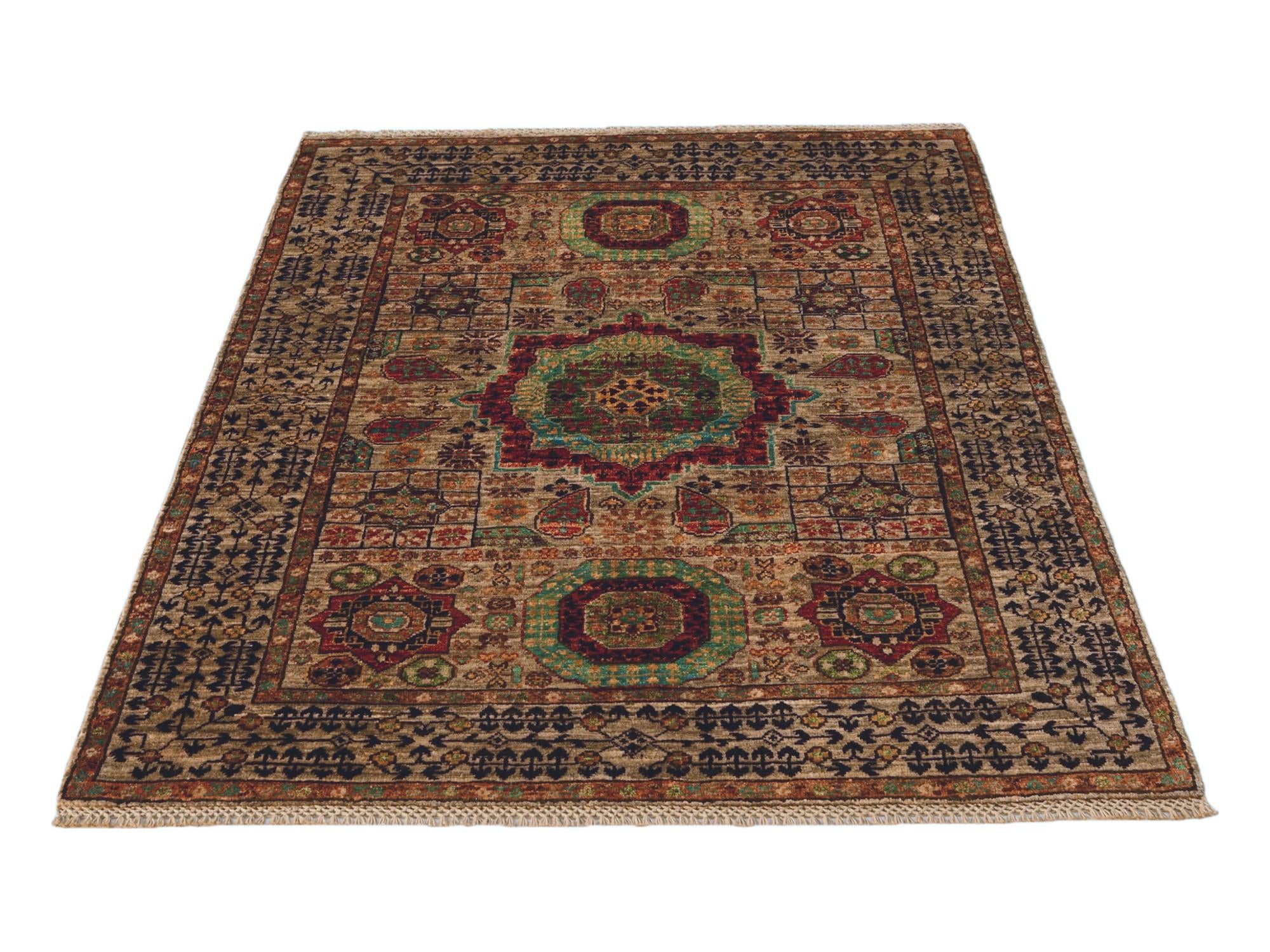 3' 5 x 4' 11 Hand Knotted Mamluk Ziegler Rug
