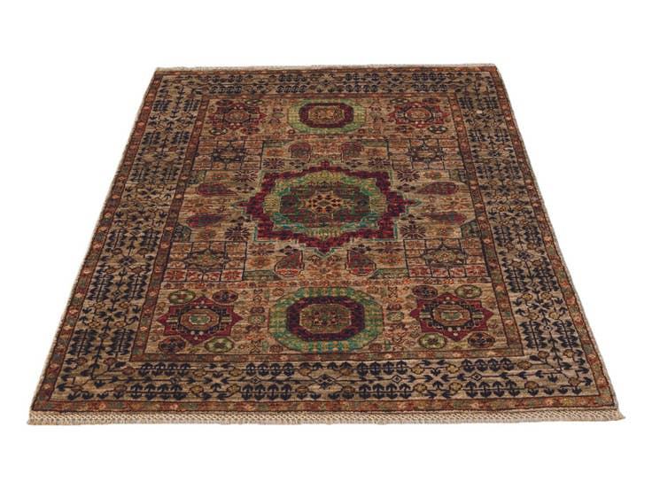 Detail image of 3' 5 x 4' 11 Hand Knotted Mamluk Ziegler Rug